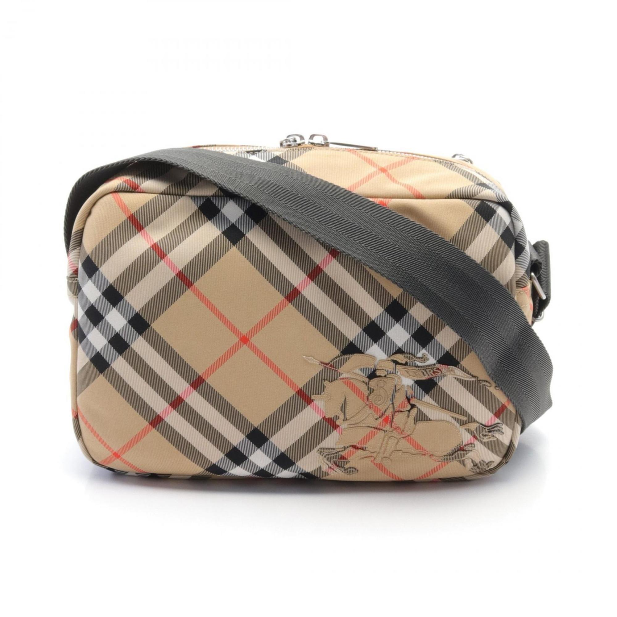 Burberry Beige Multi-Color Canvas Shoulder Bag