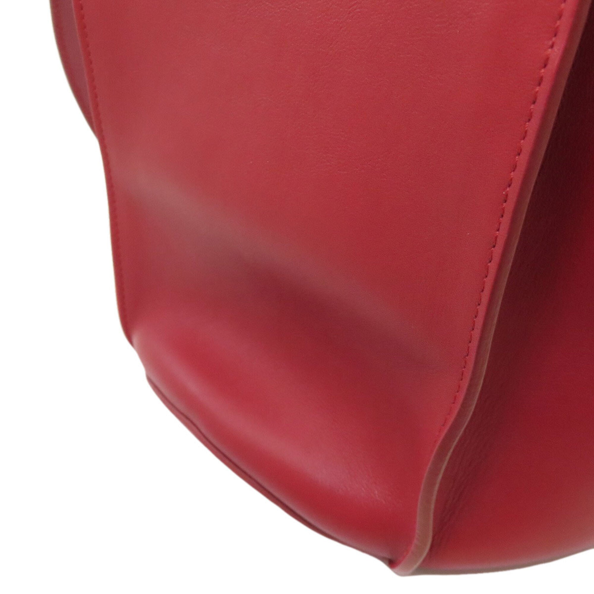 Celine Red Color Leather Shoulder Bag (Pre-Owned)
