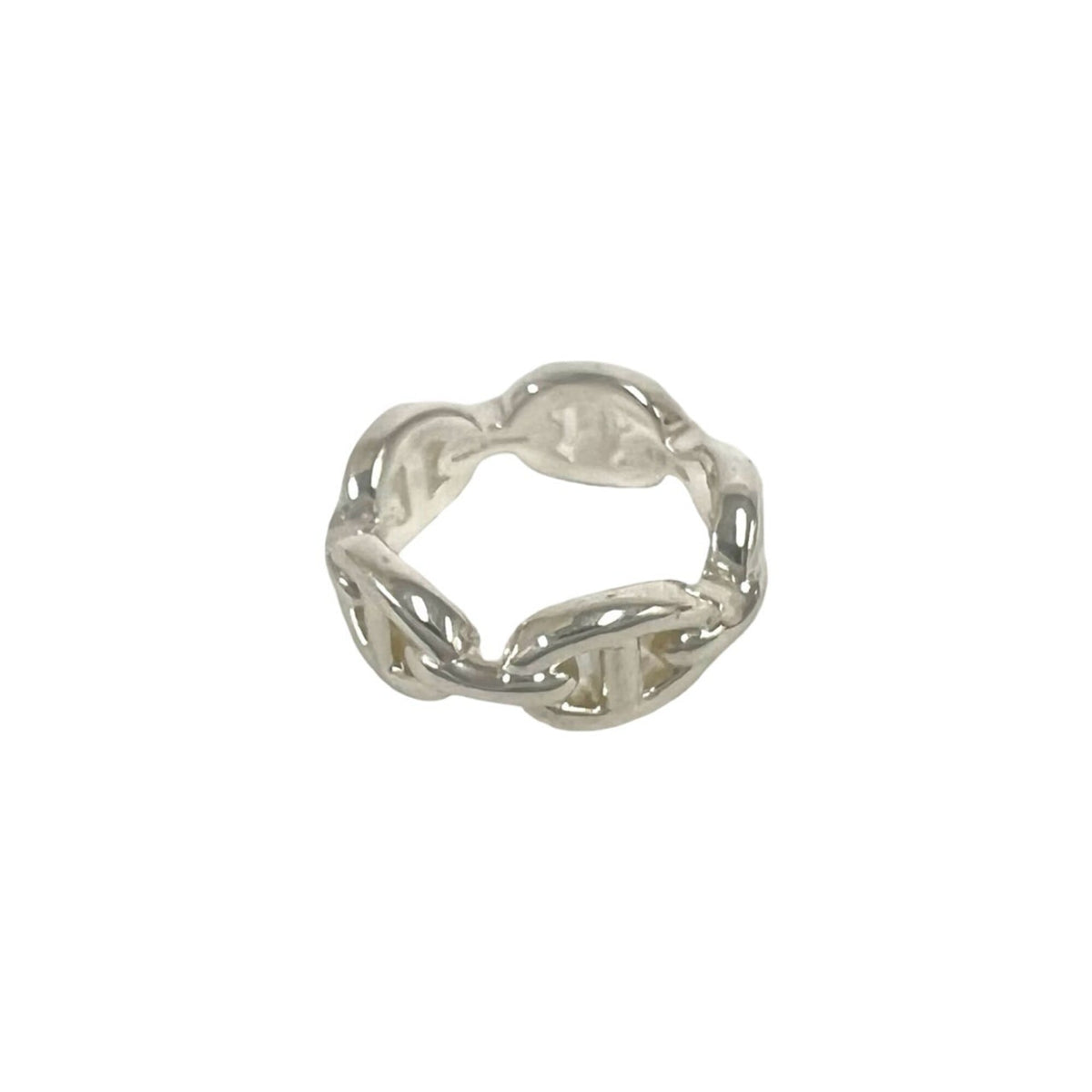 Hermes Silver Silver 925 Band Ring (Pre-Owned)