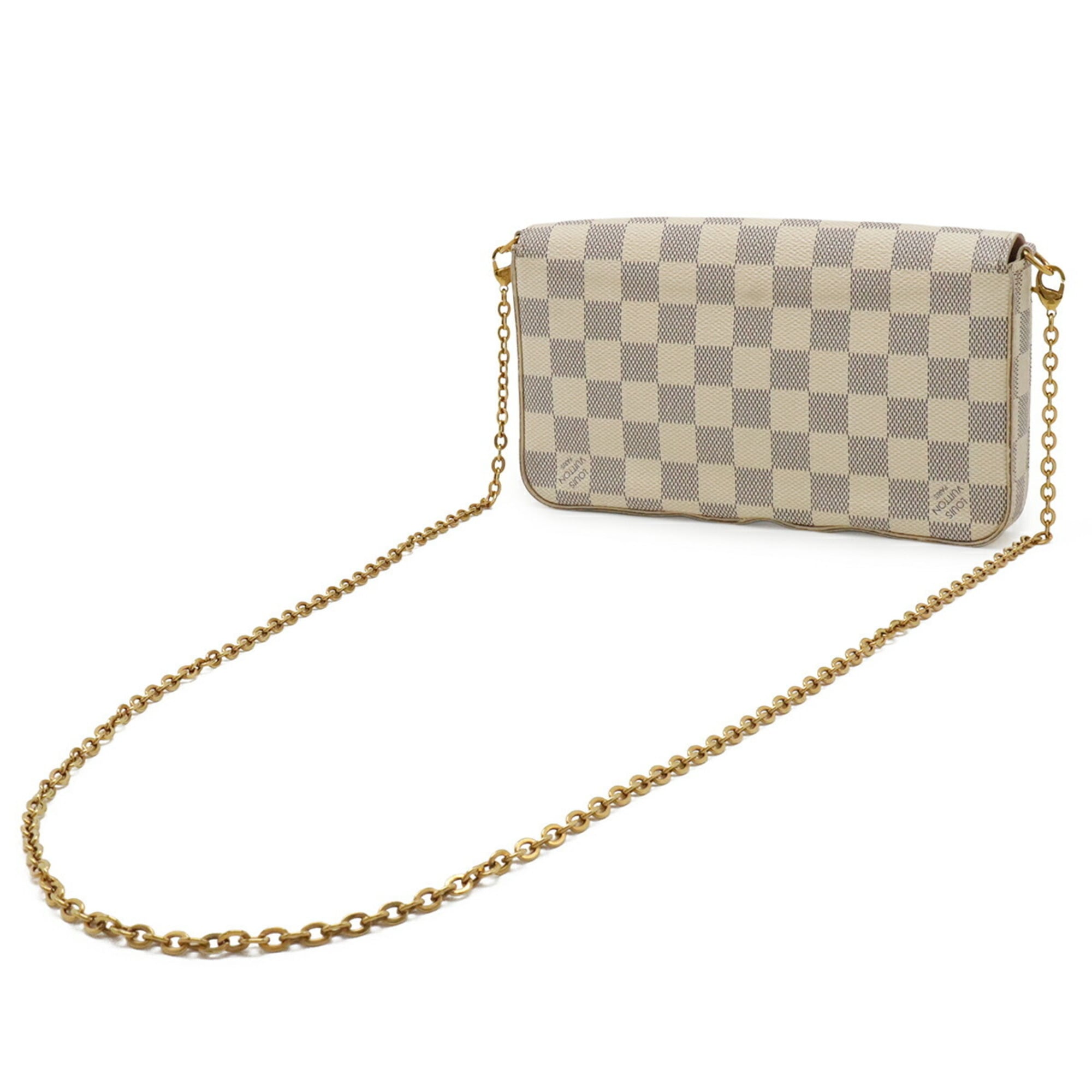 Louis Vuitton Damier Azur Ivory Damier Azur Canvas Pvc Clutch Bag Pochette Shoulder Bag (Pre-Owned)