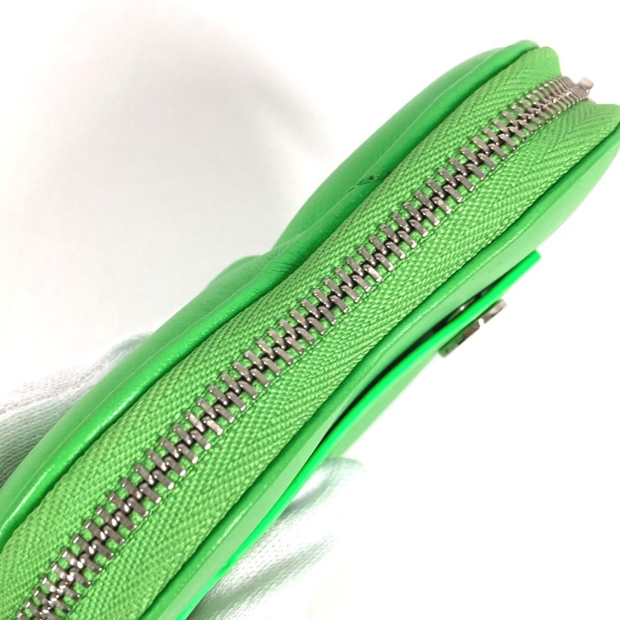 Bvlgari Green Leather Coin Purse/Coin Case (Pre-Owned)