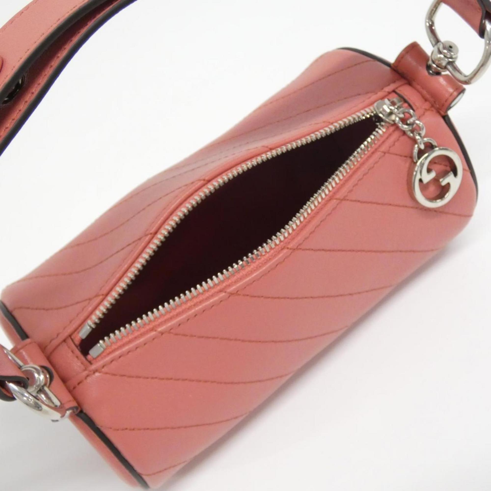 Gucci Pink Leather Shoulder Bag (Pre-Owned)