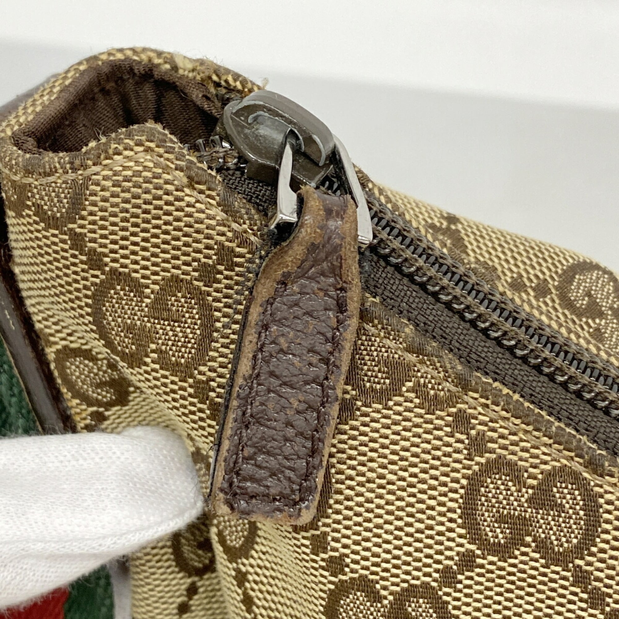 Gucci Brown Canvas Shoulder Bag (Pre-Owned)