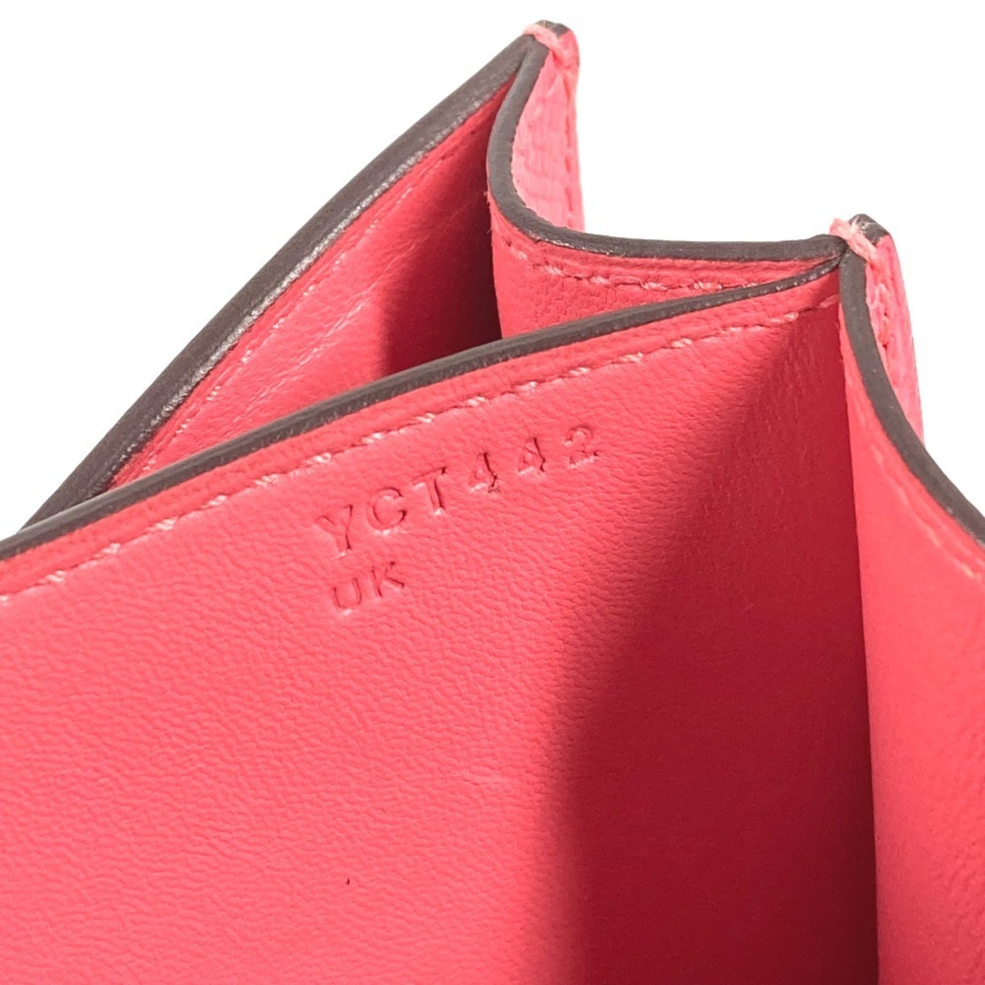 Hermes Pink Rose Azalee Epsom Leather Pochette Shoulder Bag (Pre-Owned)