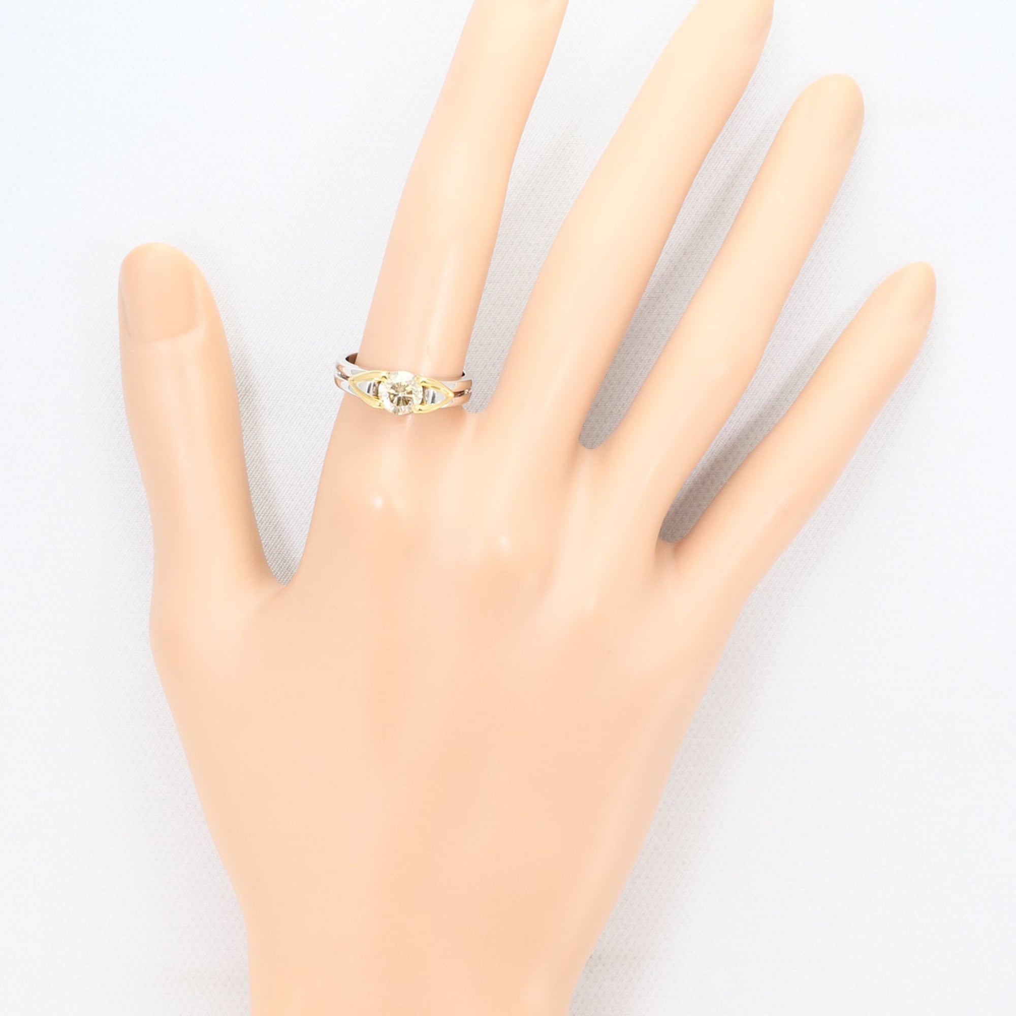 Unbranded Brown Platinum Yellow Gold Yellow Gold (18K) Platinum 900 Band Ring (Pre-Owned)
