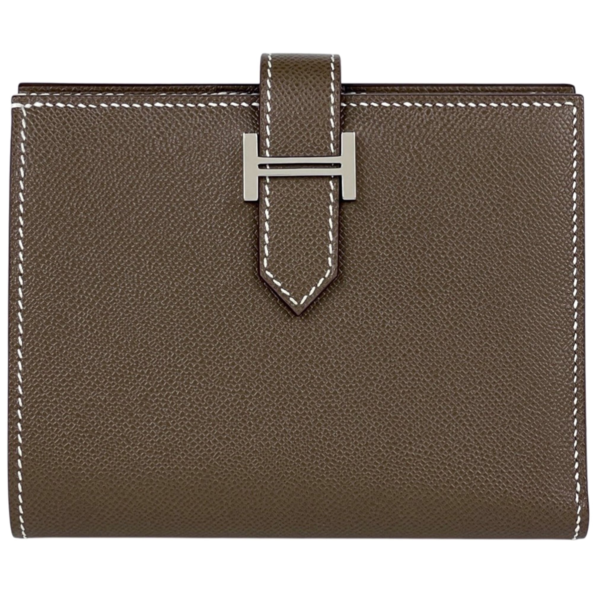 Hermes Bearn Etoupe Gray Leather Wallet (Bi-Fold) (Pre-Owned)