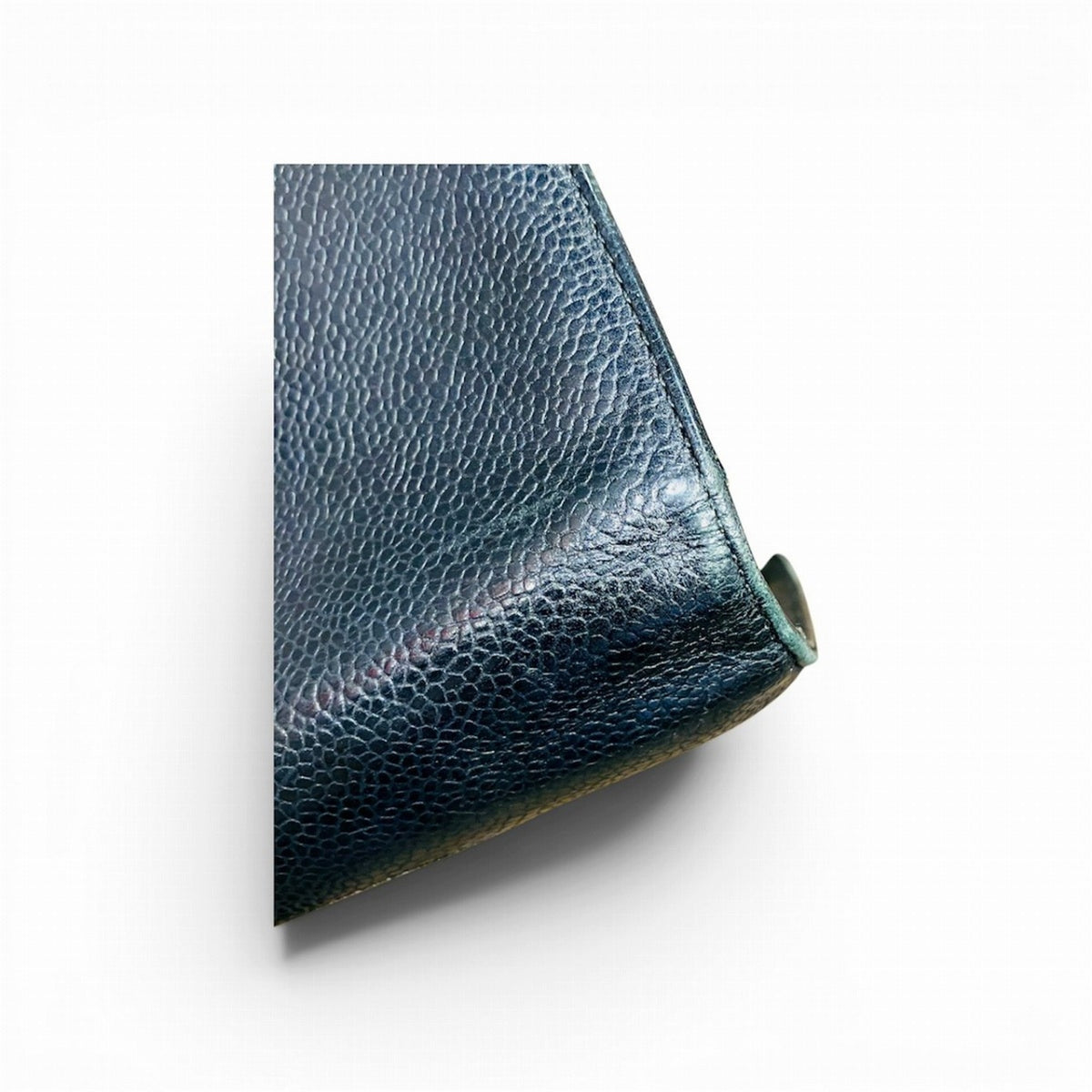 Chanel Black Grained Calfskin Wallet (Bi-Fold) (Pre-Owned)