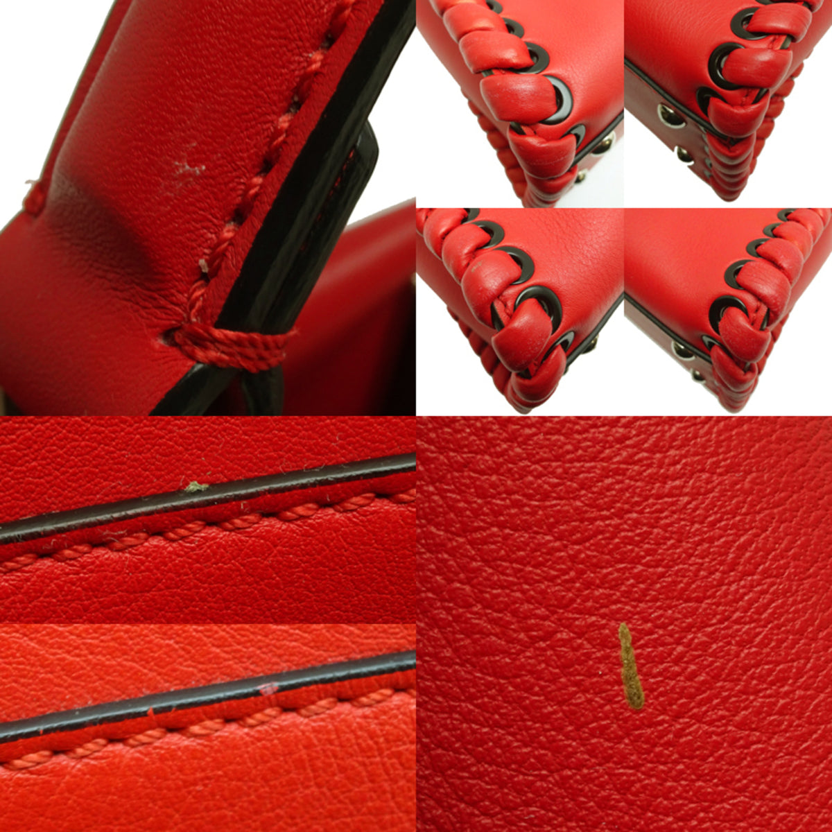 Fendi Red Color Leather Handbag (Pre-Owned)