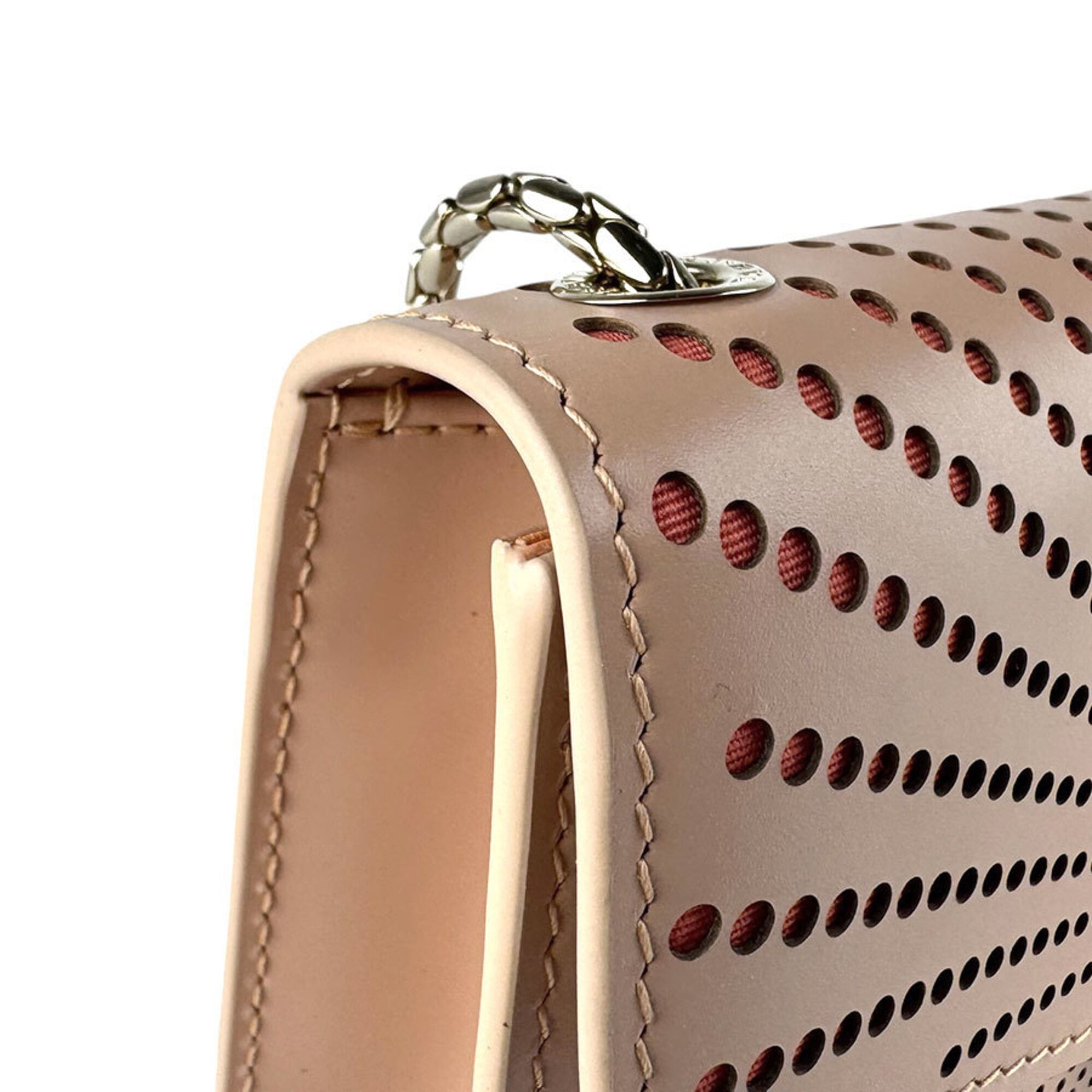 Bvlgari Pink Beige Leather Shoulder Bag (Pre-Owned)