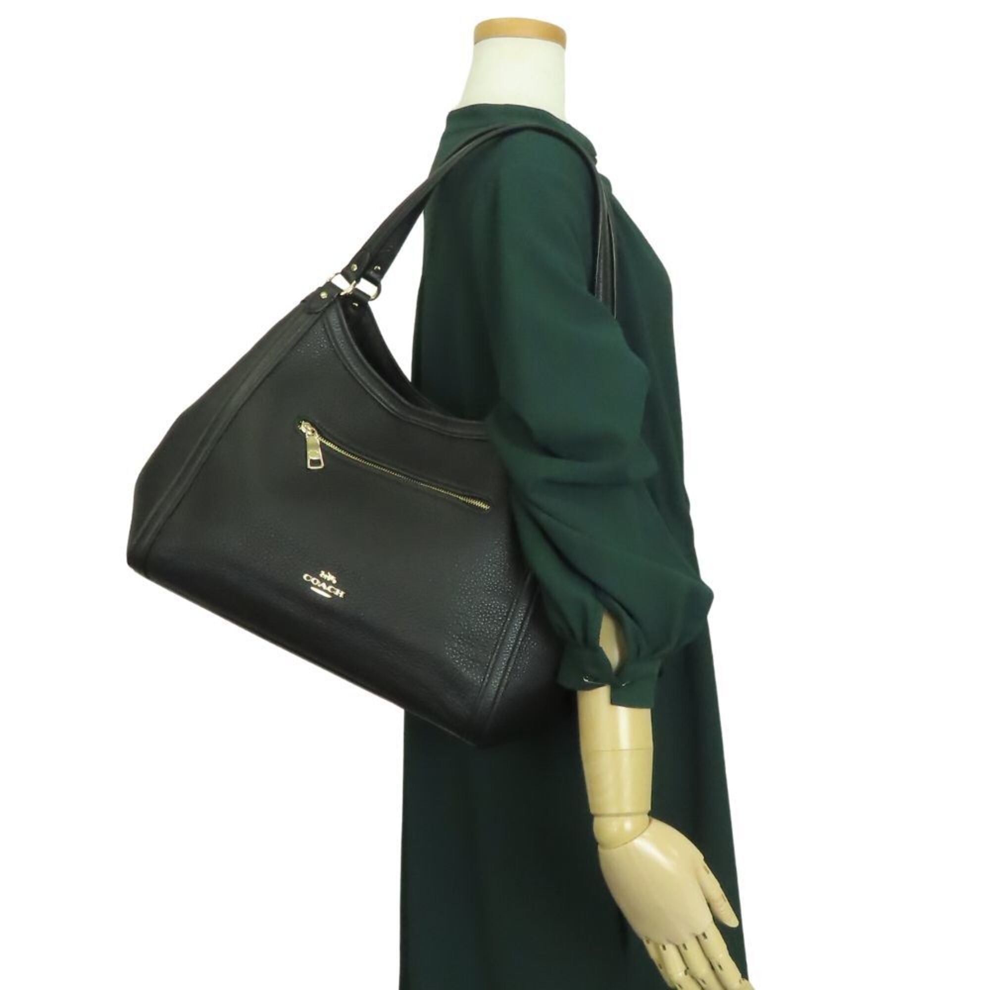 Coach Black Leather Tote Bag (Pre-Owned)