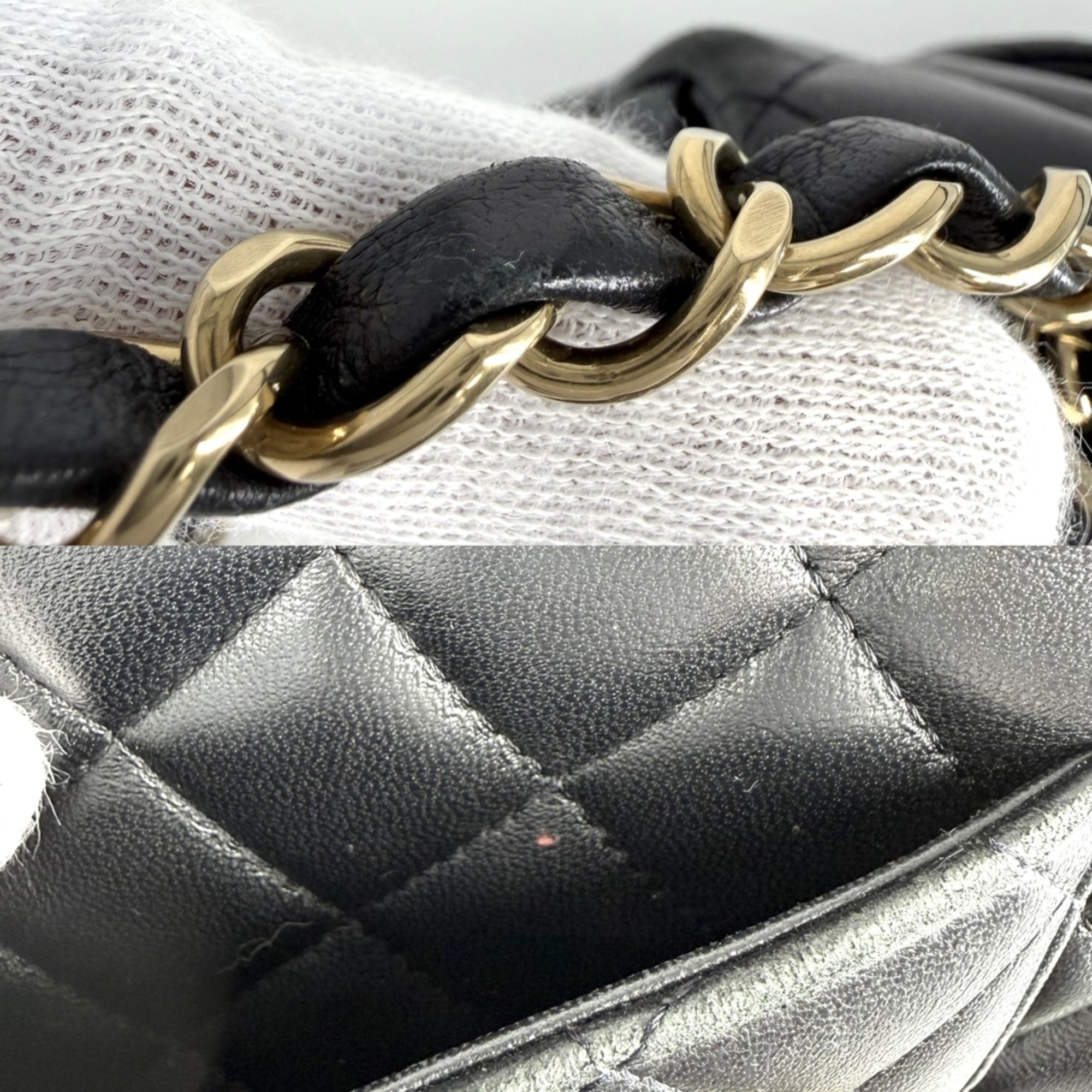 Chanel Black Leather Shoulder Bag (Pre-Owned)