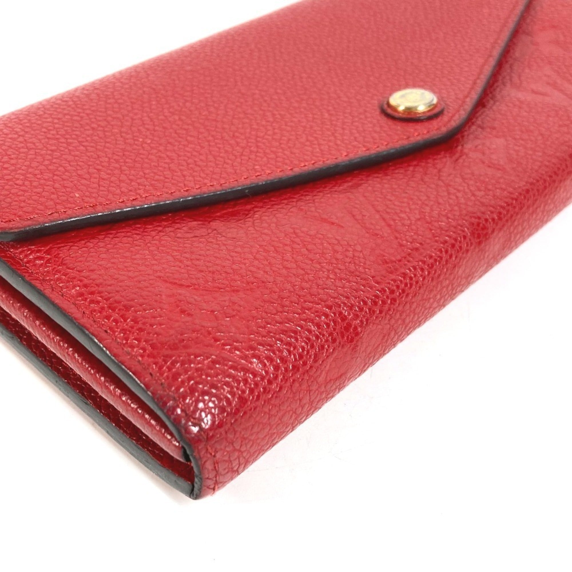 Louis Vuitton Red Color Monogram Empreinte Long Wallet (Bi-Fold) (Pre-Owned)