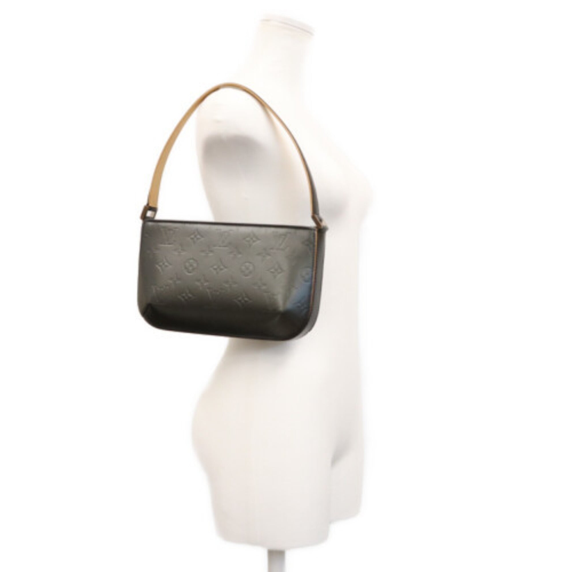 Louis Vuitton Black Monogram Mat Shoulder Bag (Pre-Owned)