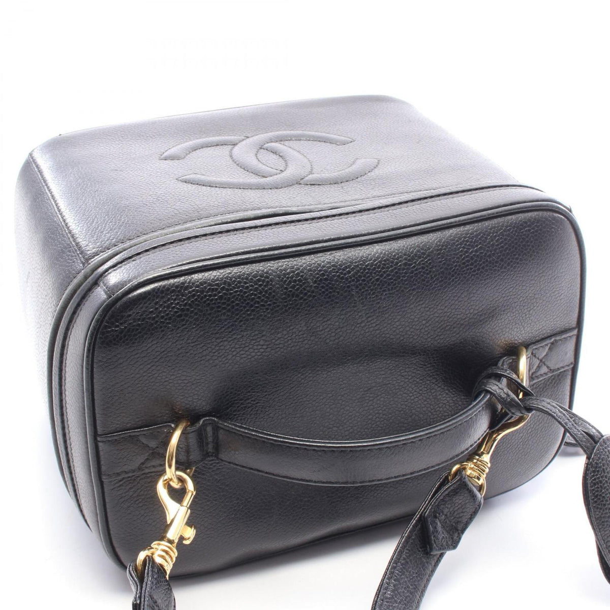 Chanel Black Grained Calfskin Handbag (Pre-Owned)