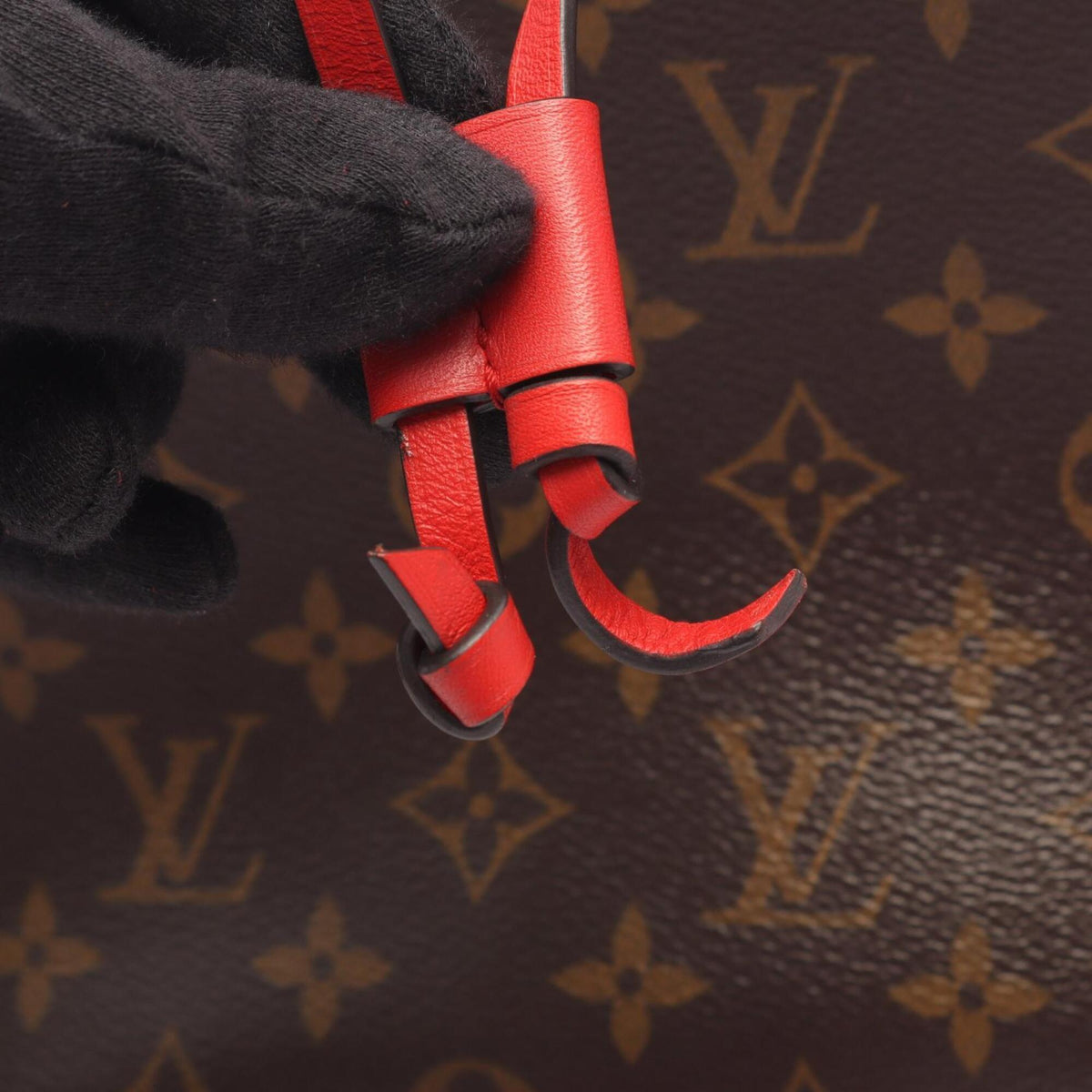 Louis Vuitton Brown Red Color Coated Canvas Pvc Monogram Leather Handbag Shoulder Bag (Pre-Owned)
