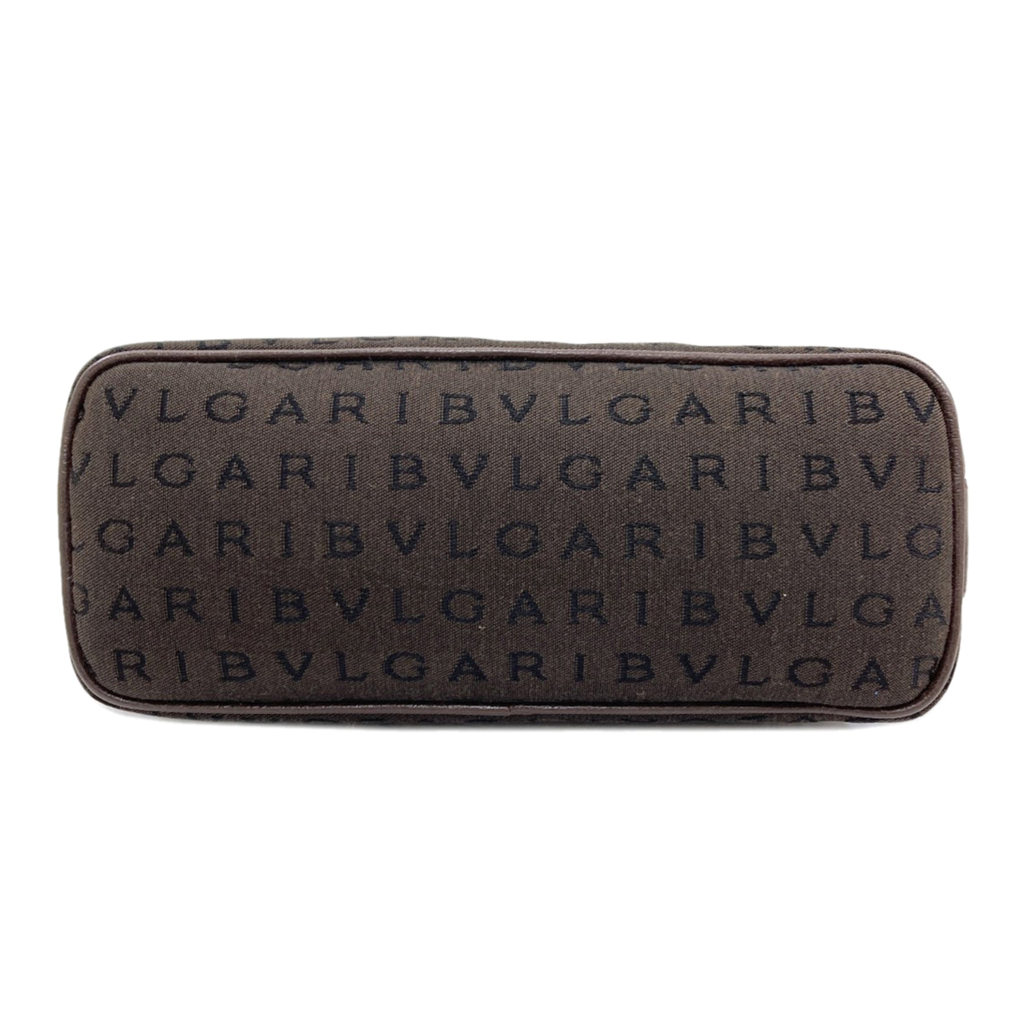Bvlgari Logomania Brown Canvas Shoulder Bag (Pre-Owned)