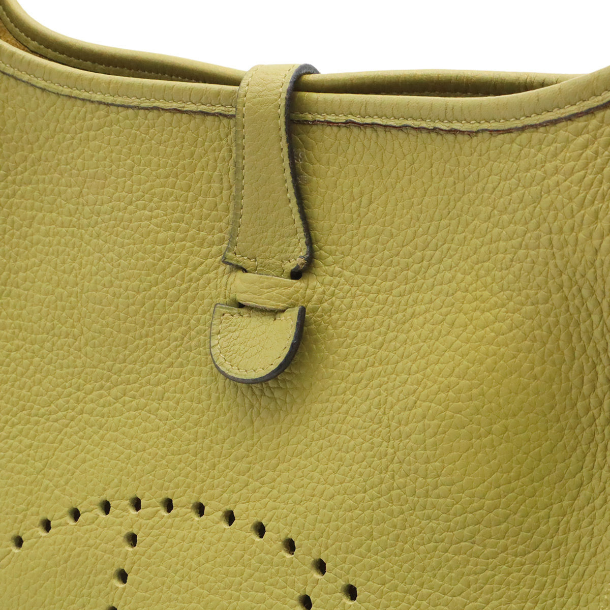 Hermes Evelyne Anis Green Taurillon Clemence Leather Shoulder Bag (Pre-Owned)