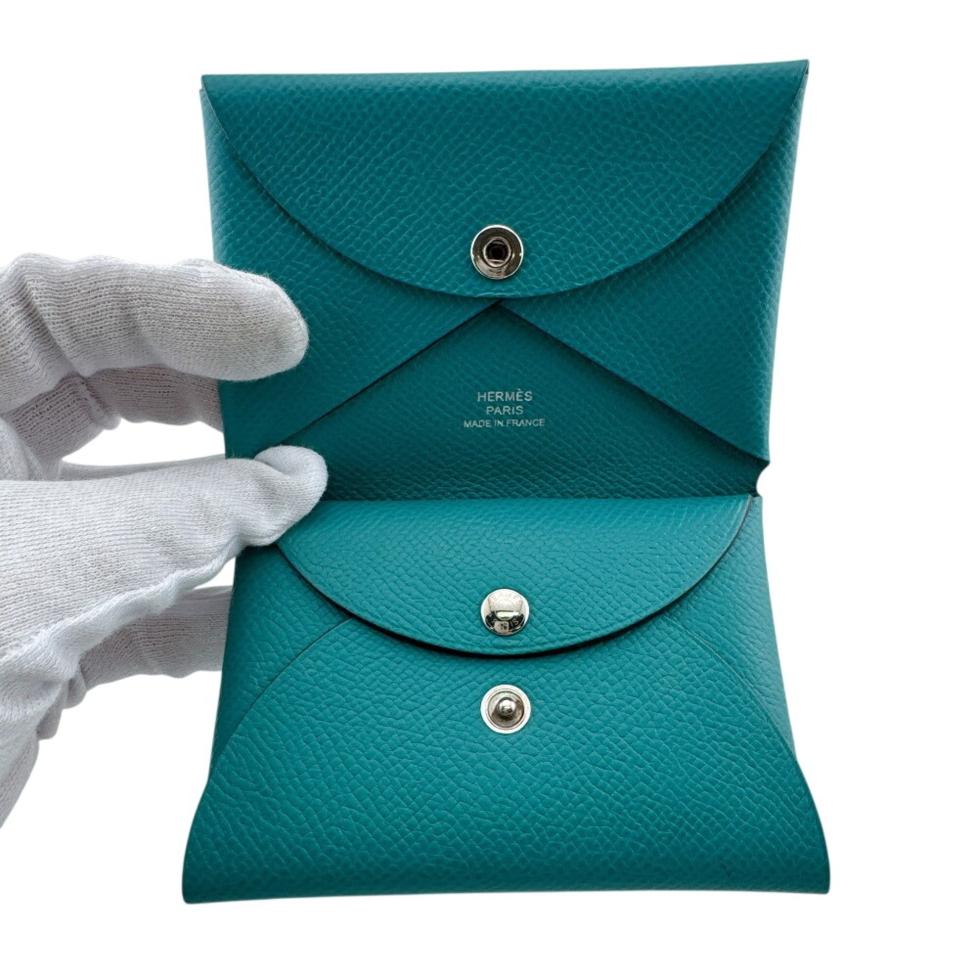 Hermes Green Epsom Leather Coin Purse/Coin Case (Pre-Owned)