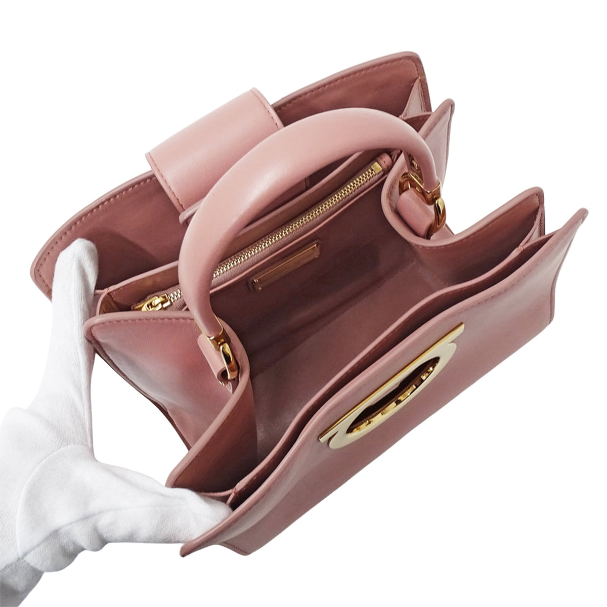 Salvatore Ferragamo Pink Leather Handbag Shoulder Bag (Pre-Owned)