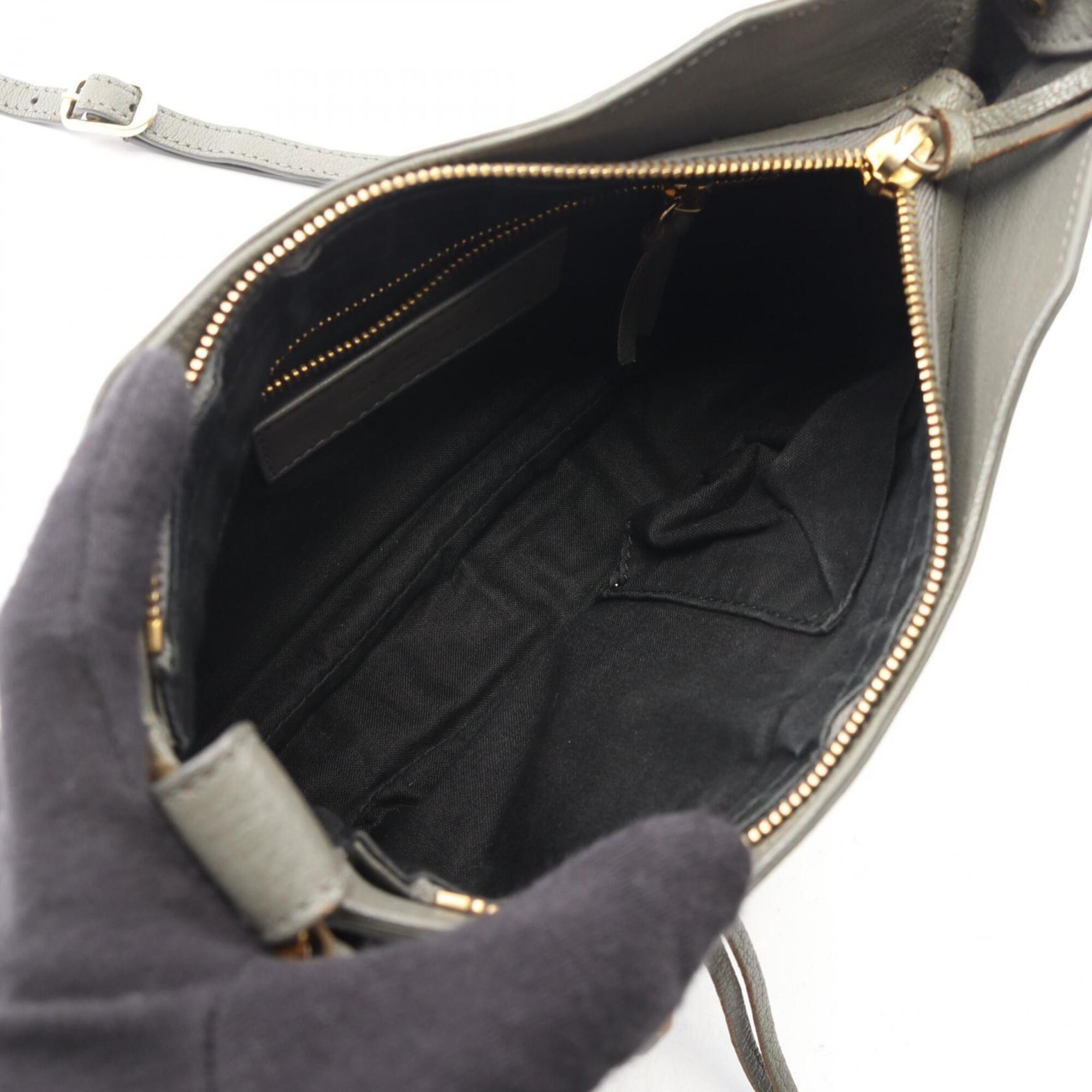 Balenciaga Gray Metallic Leather Handbag Shoulder Bag (Pre-Owned)