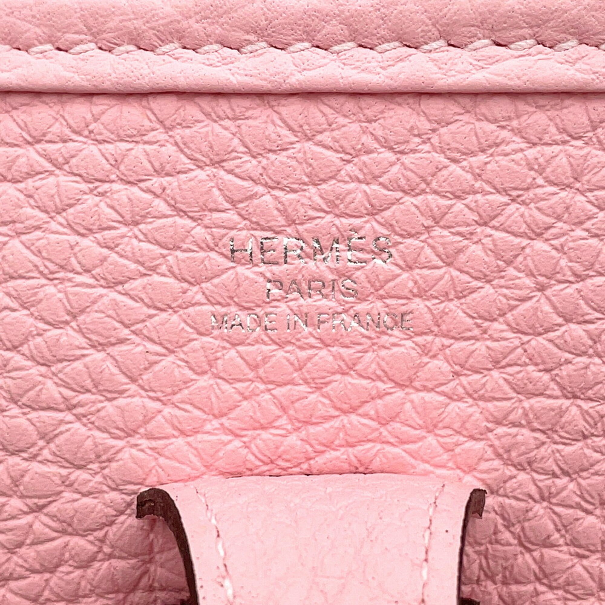 Hermes Rose Sakura Taurillon Clemence Leather Shoulder Bag (Pre-Owned)