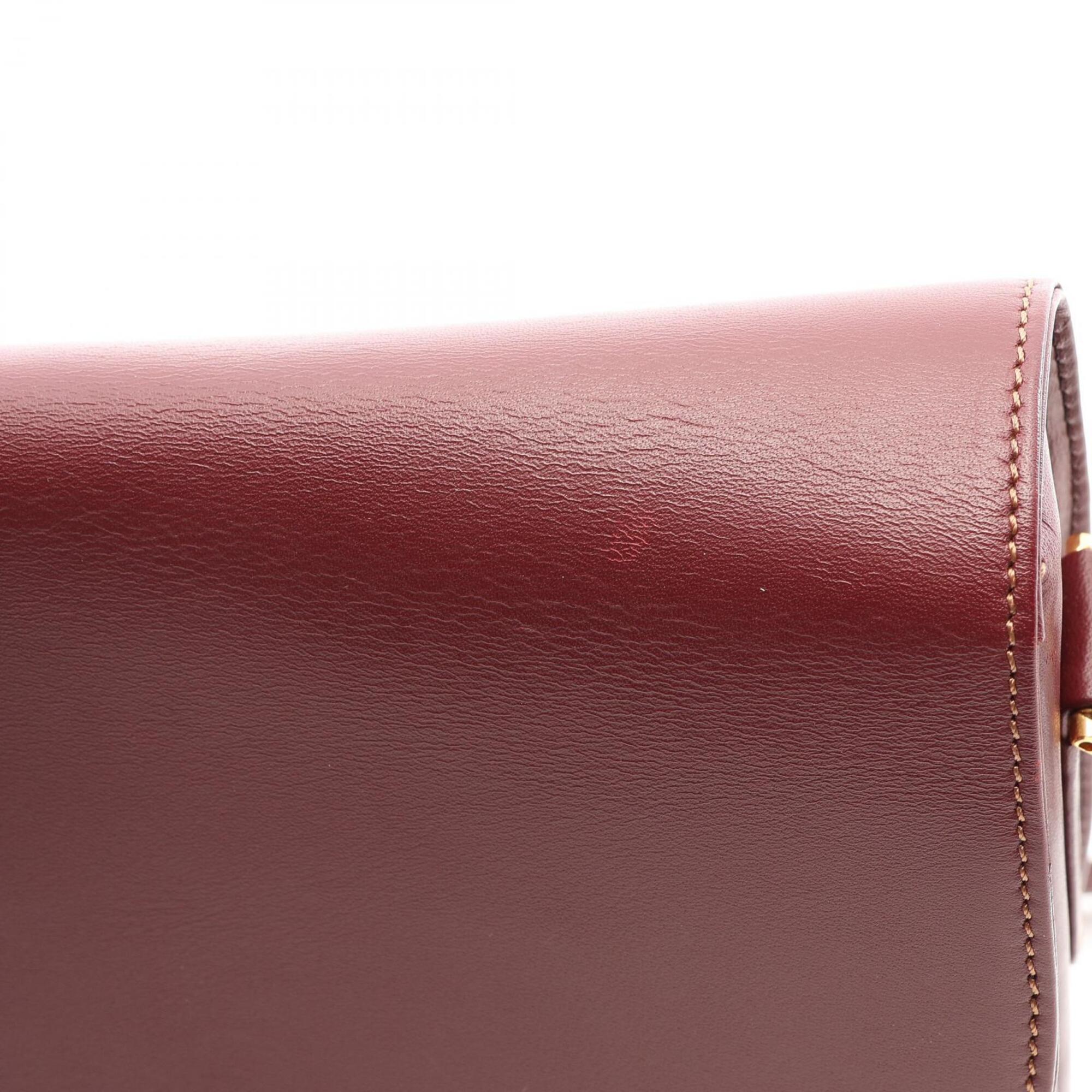 Cartier Must Bordeaux Leather Shoulder Bag (Pre-Owned)