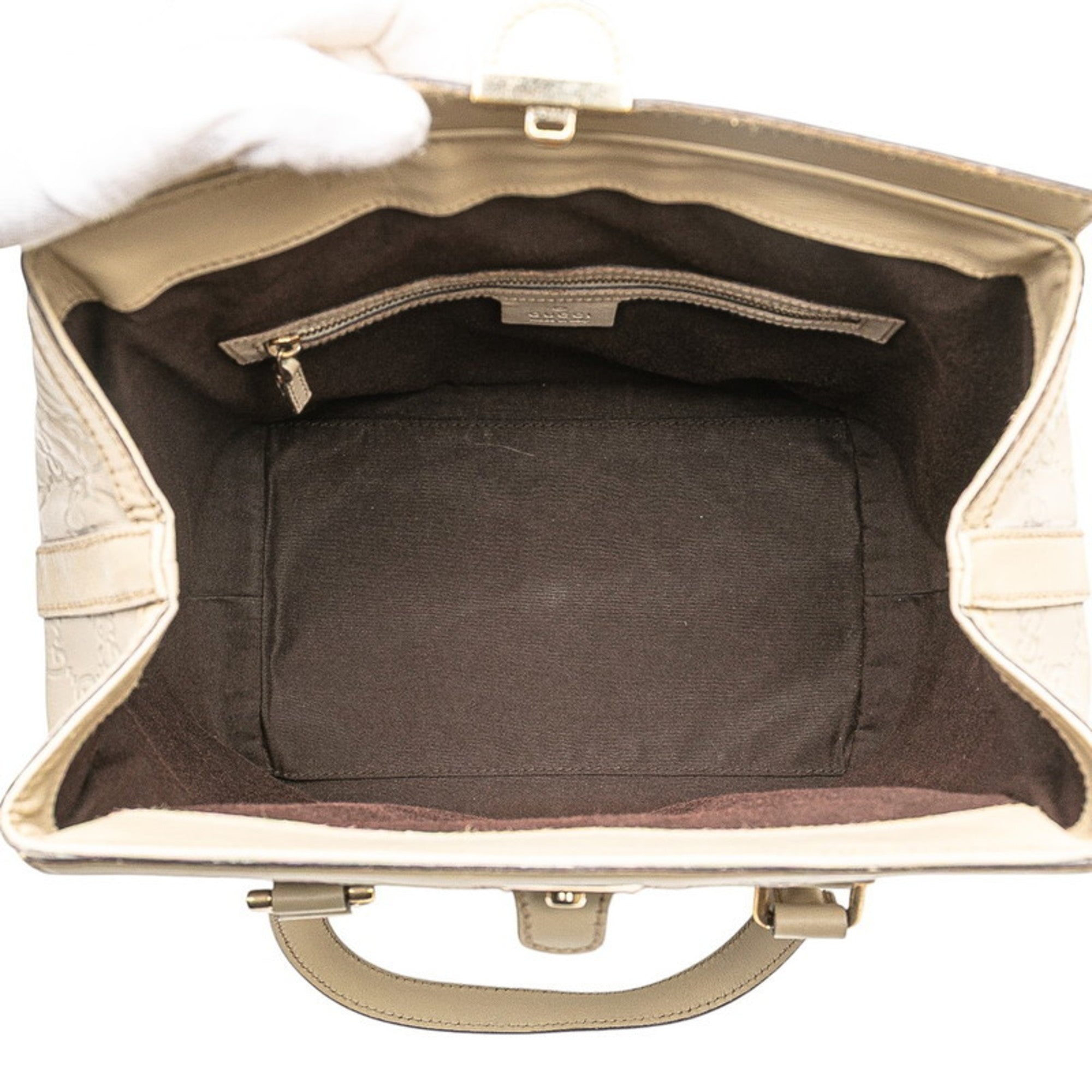 Gucci Guccissima Beige Leather Handbag (Pre-Owned)