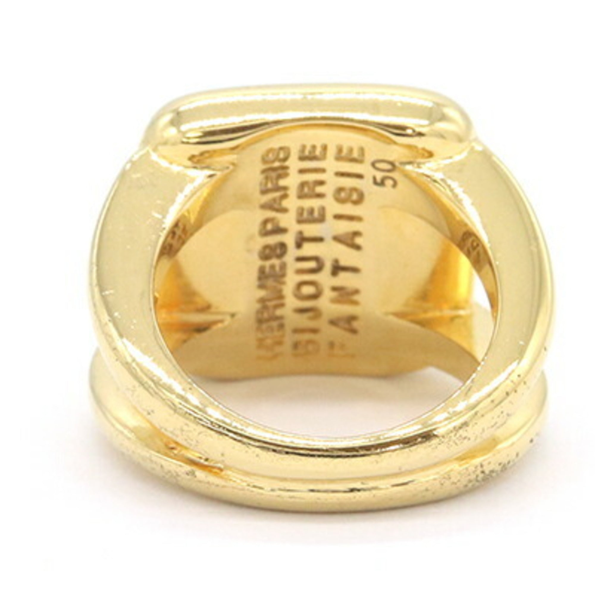 Hermes Green Metal Band Ring (Pre-Owned)