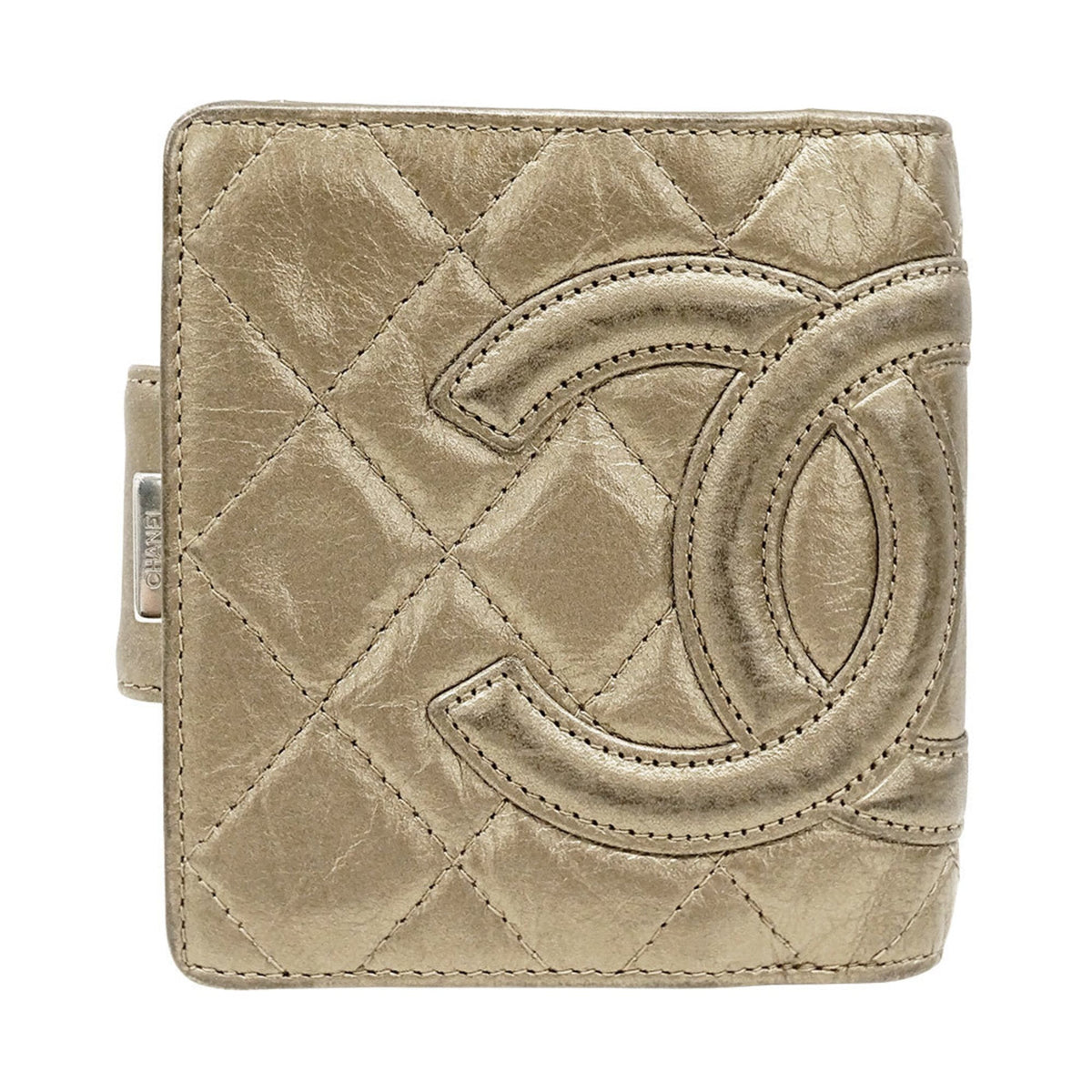 Chanel Gold Leather Wallet (Bi-Fold) (Pre-Owned)