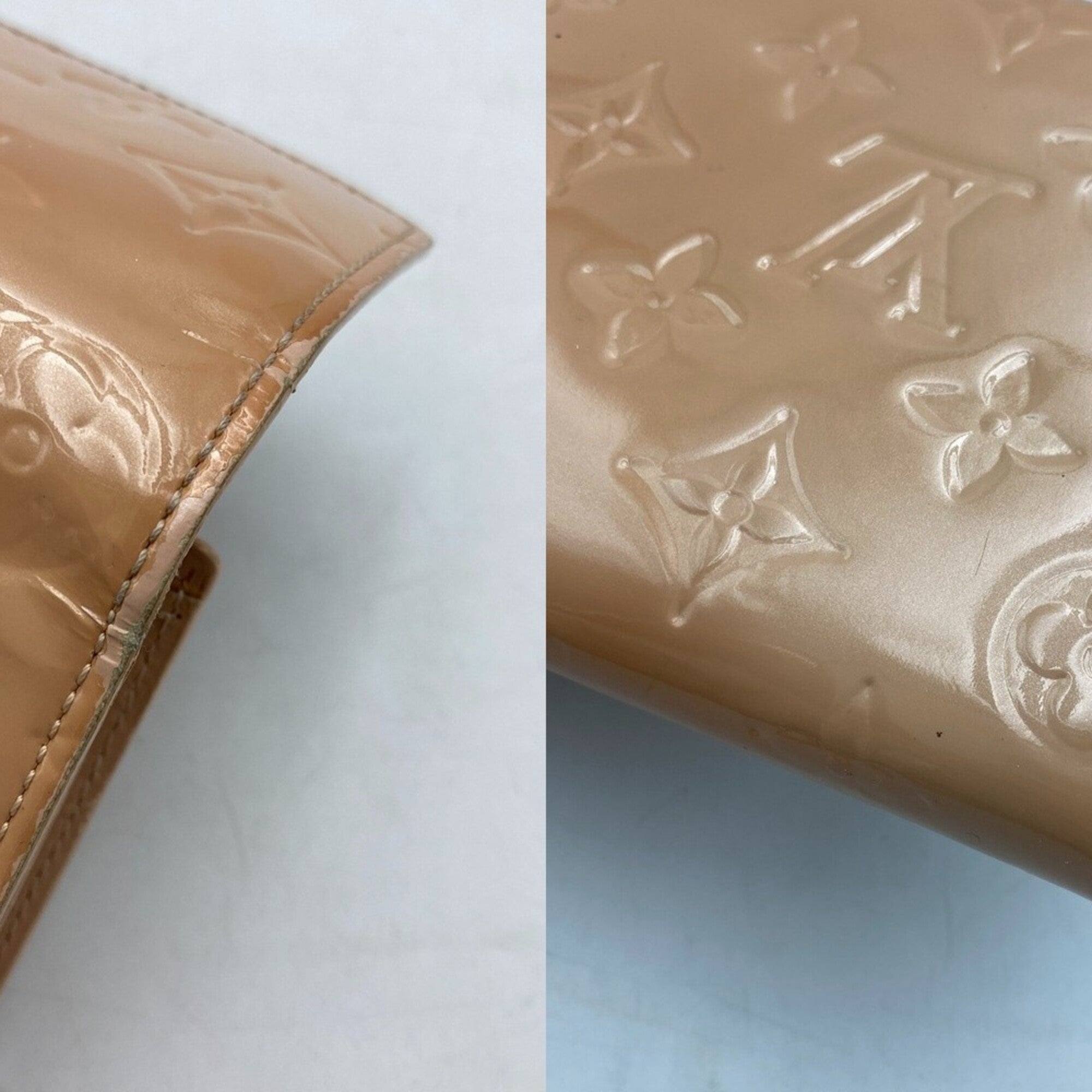 Louis Vuitton Vernis Beige Patent Leather Long Wallet (Bi-Fold) (Pre-Owned)