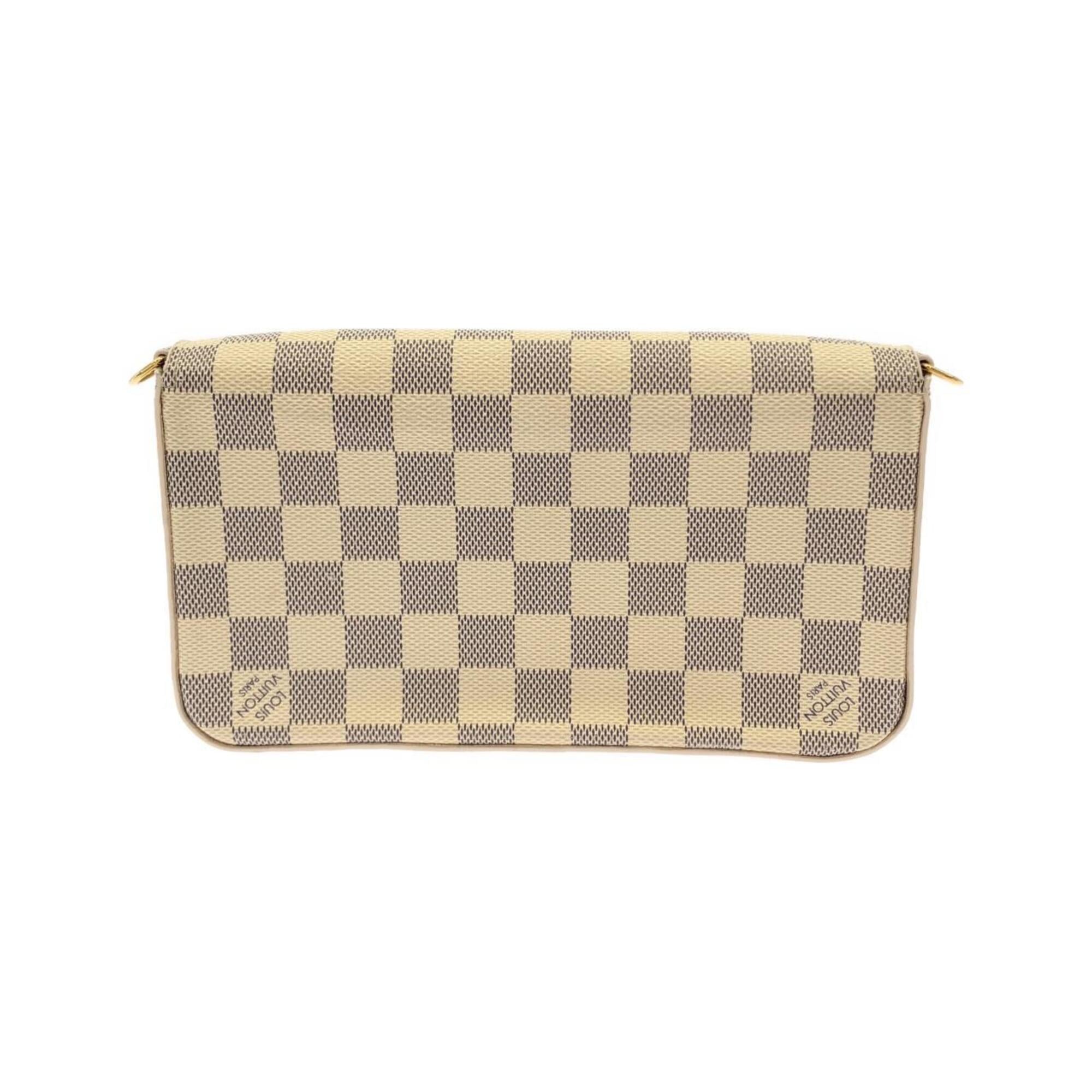 Louis Vuitton Azur White Coated Canvas Pochette Shoulder Bag (Pre-Owned)