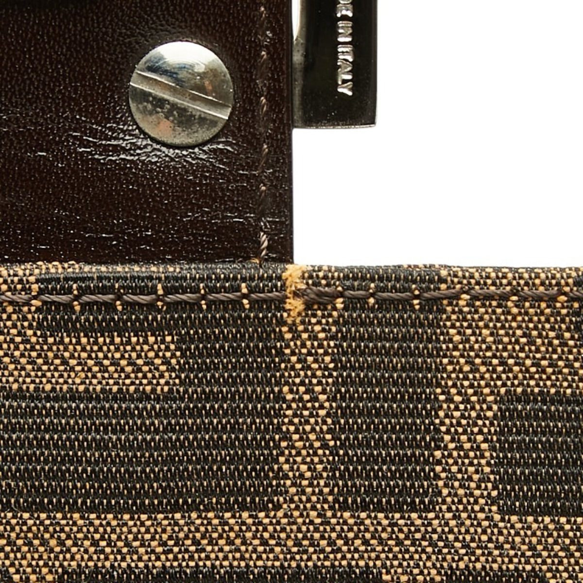 Fendi Brown Canvas Leather Shoulder Bag (Pre-Owned)