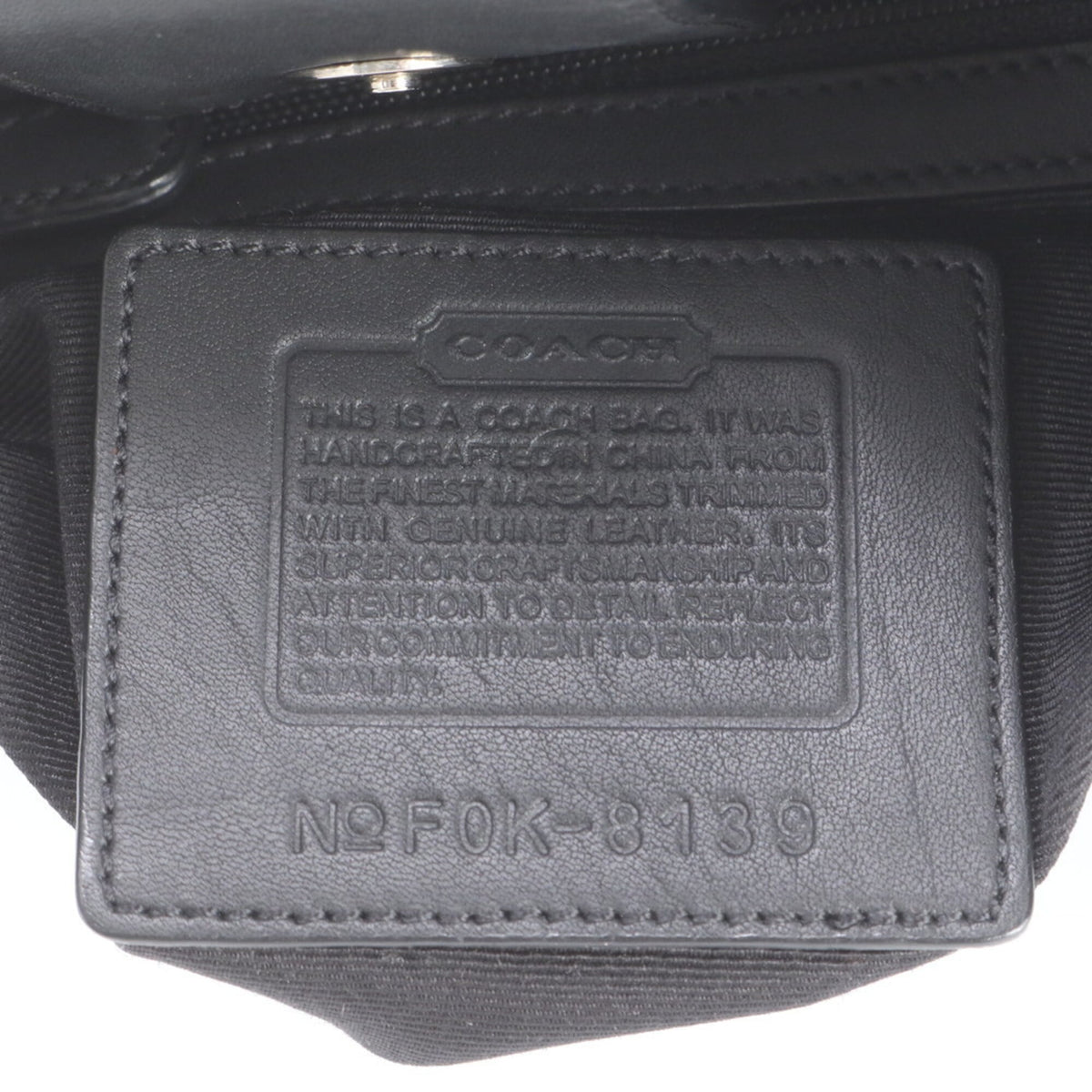Coach Navy Leather Canvas Shoulder Bag Tote Bag (Pre-Owned)