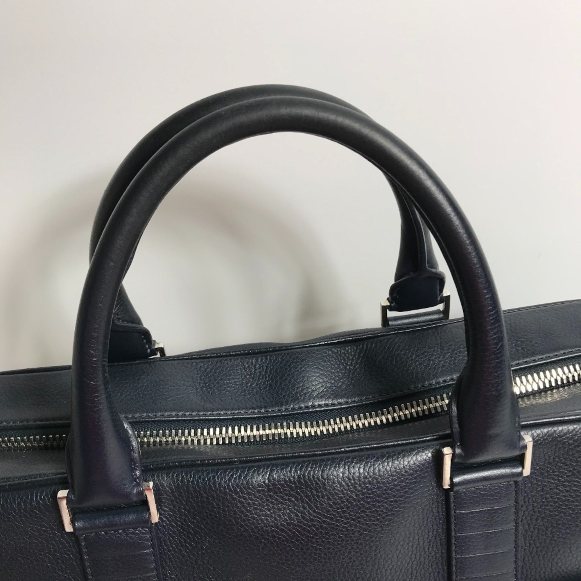Dior Homme Navy Leather Briefcase (Pre-Owned)