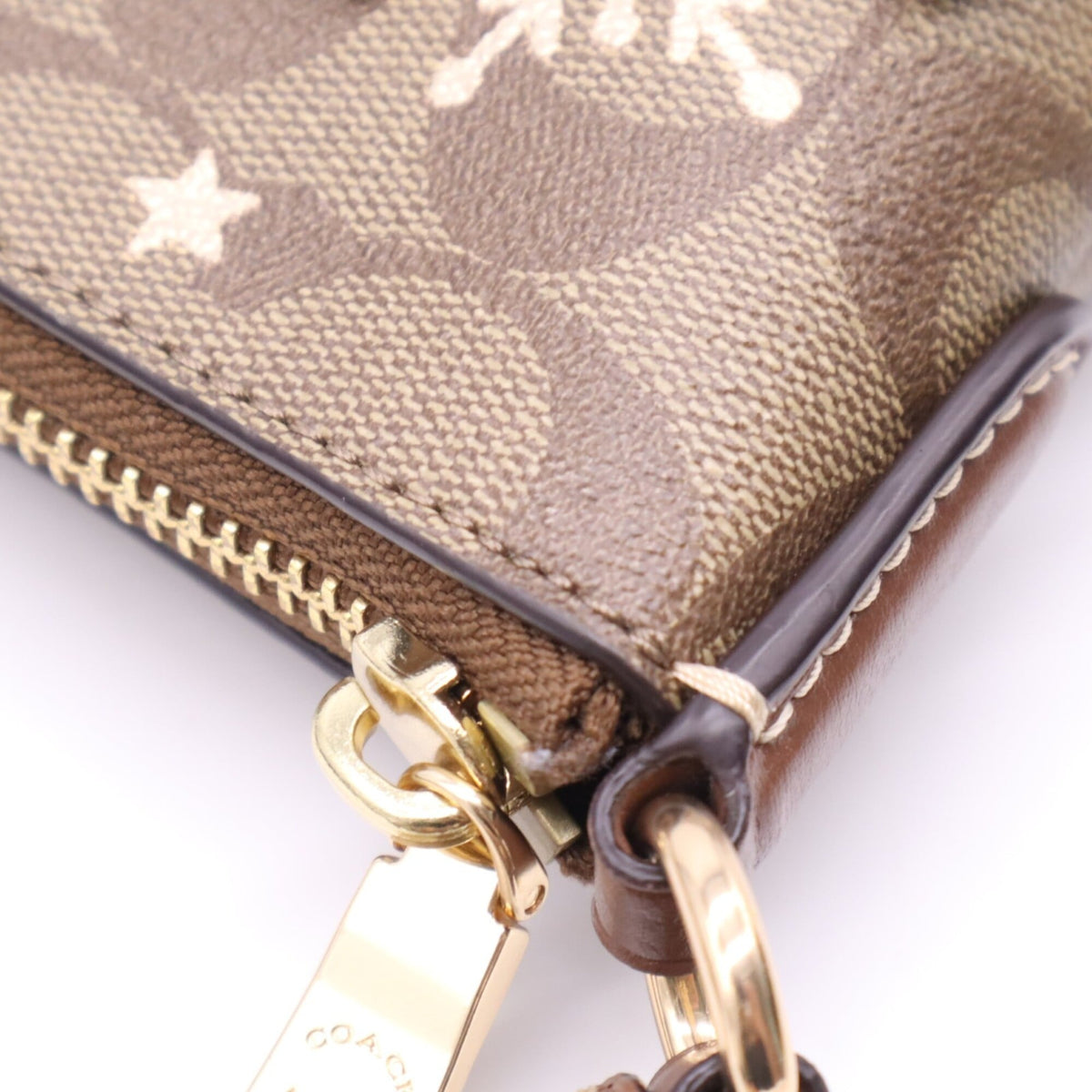 Coach Signature Beige Brown Signature Line Shoulder Bag (Pre-Owned)