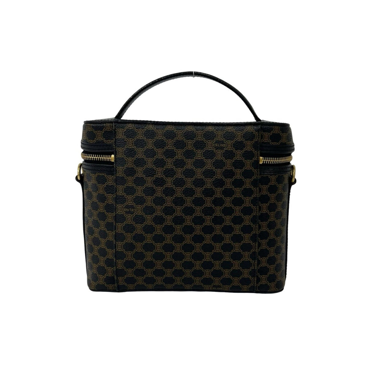 Celine Black Leather Pvc Handbag Shoulder Bag Vanity Bag (Pre-Owned)