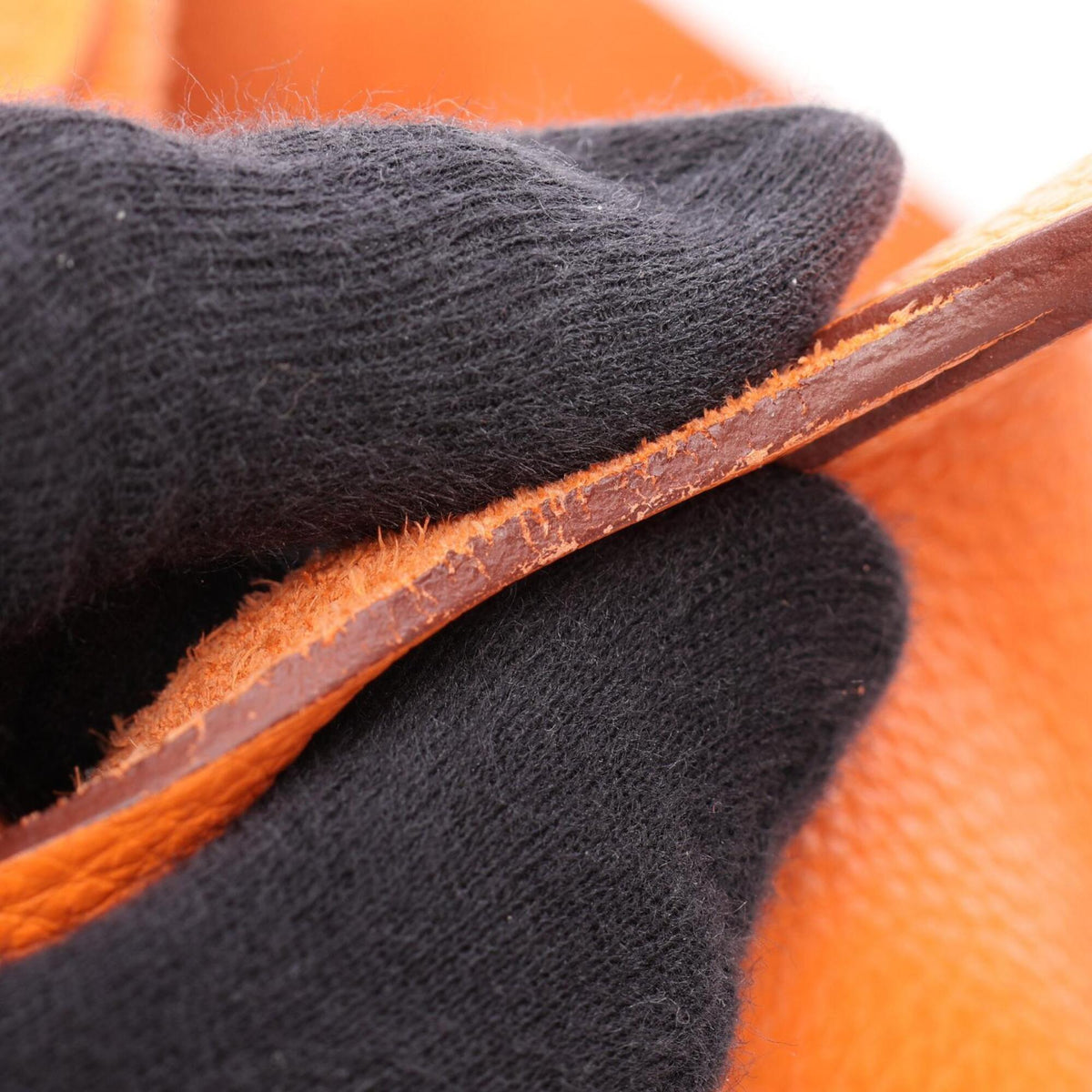 Hermes Orange Taurillon Clemence Leather Handbag (Pre-Owned)
