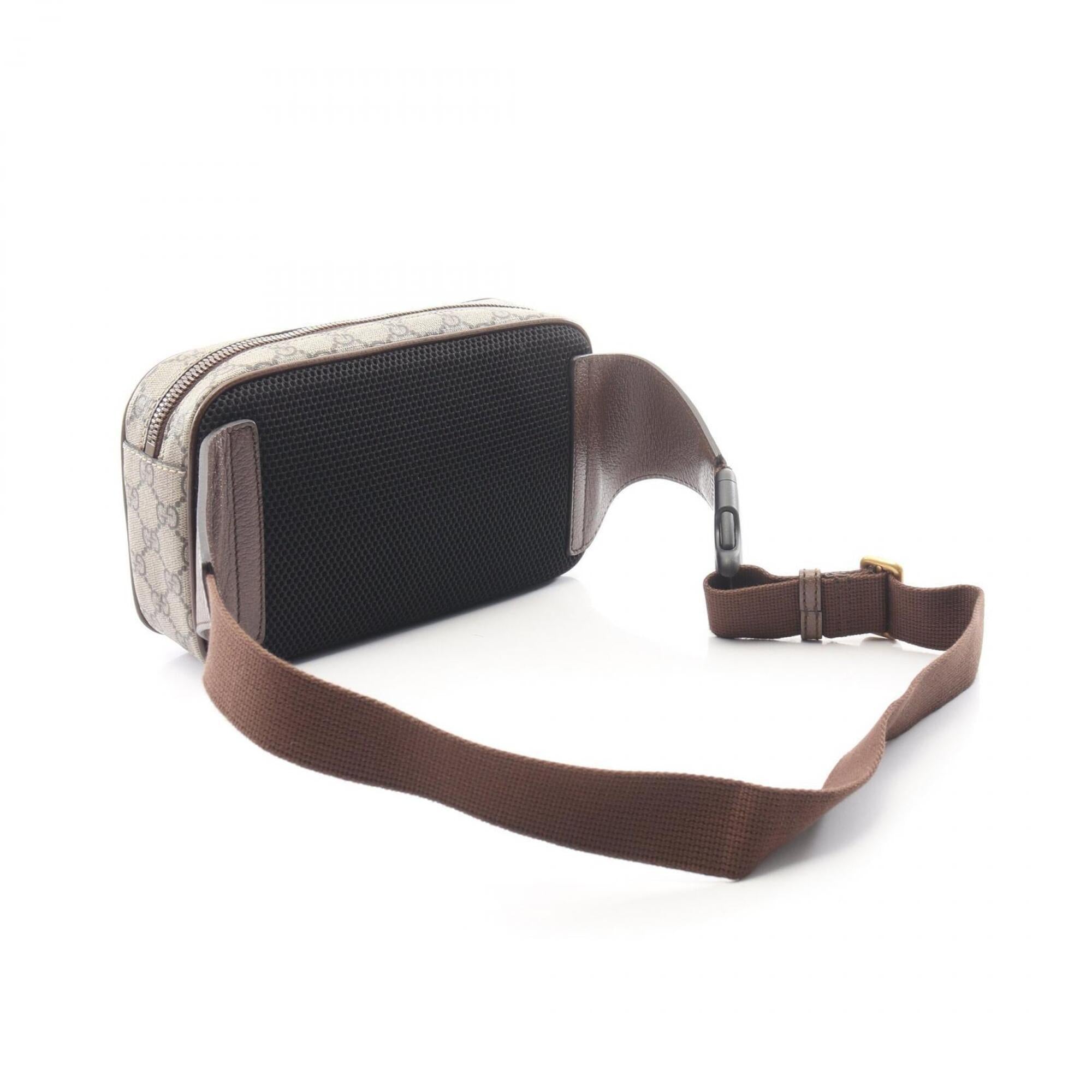 Gucci Beige Brown Multi-Color Pvc Leather Fanny Pack Handbag (Pre-Owned)