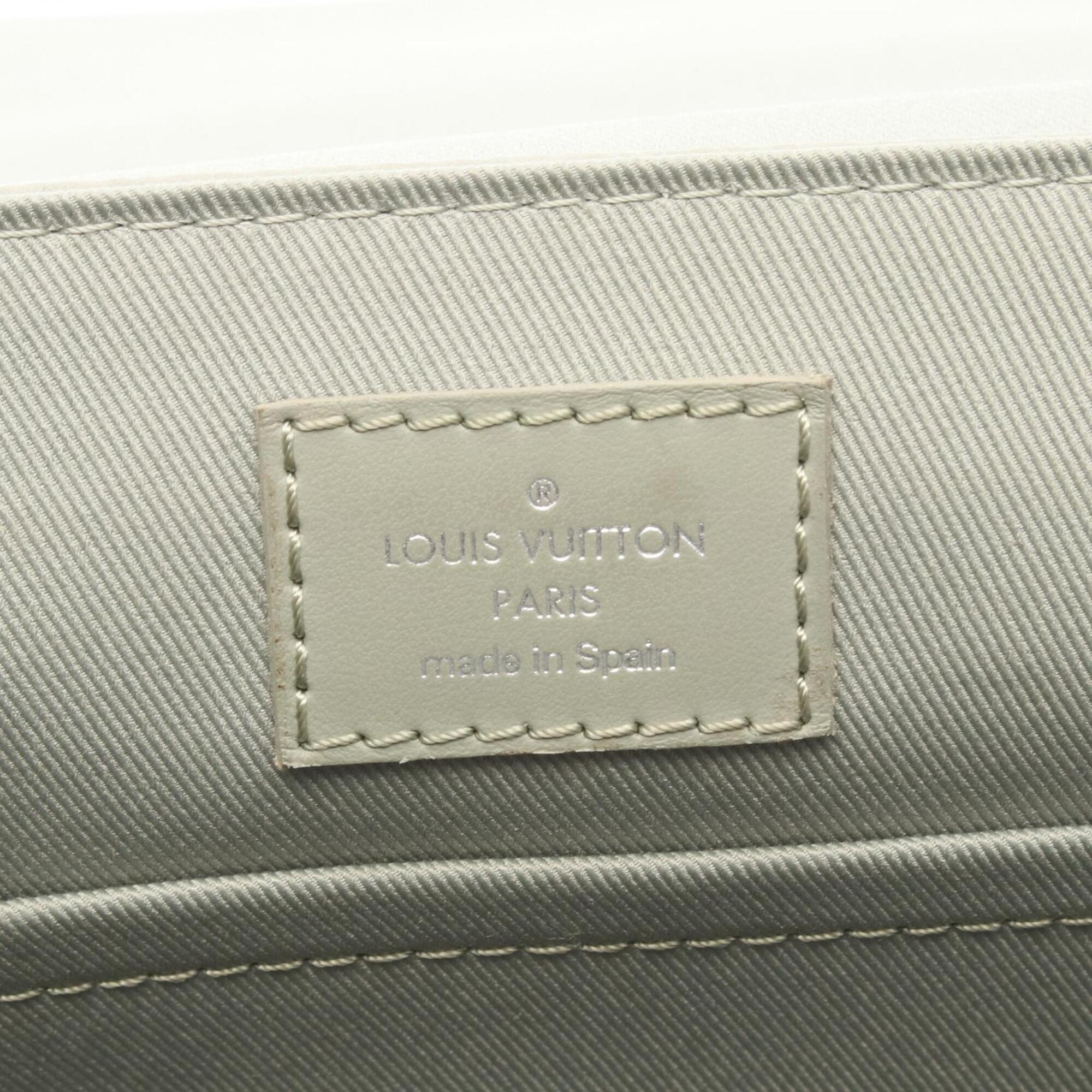 Louis Vuitton Khaki Coated Canvas Leather Handbag Shoulder Bag (Pre-Owned)