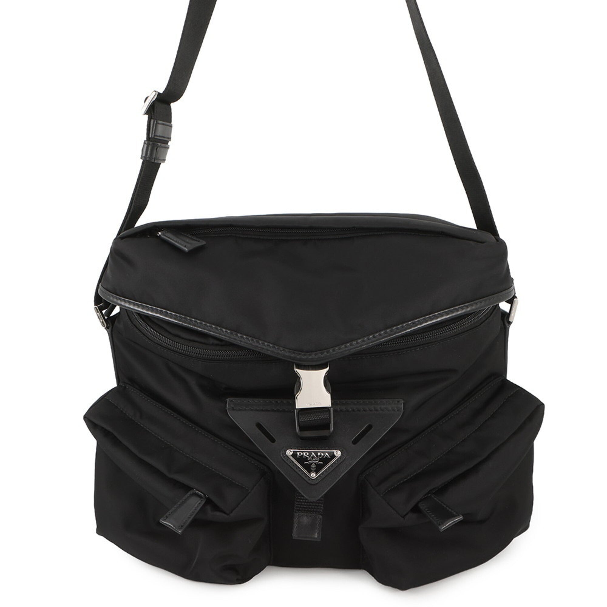 Prada Black Nylon Handbag Shoulder Bag (Pre-Owned)