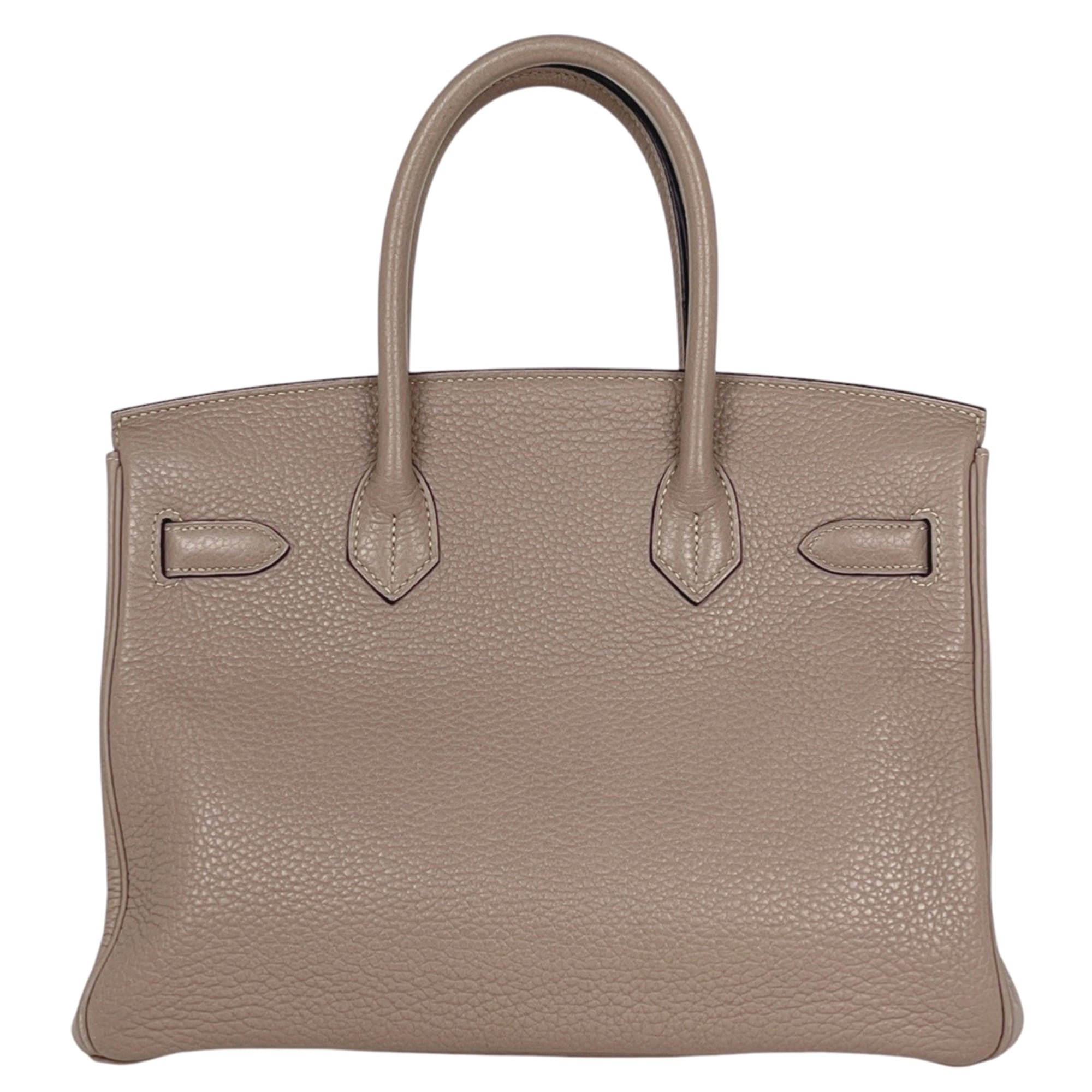 Hermes Birkin Gris Tourterelle Taurillon Clemence Leather Handbag (Pre-Owned)