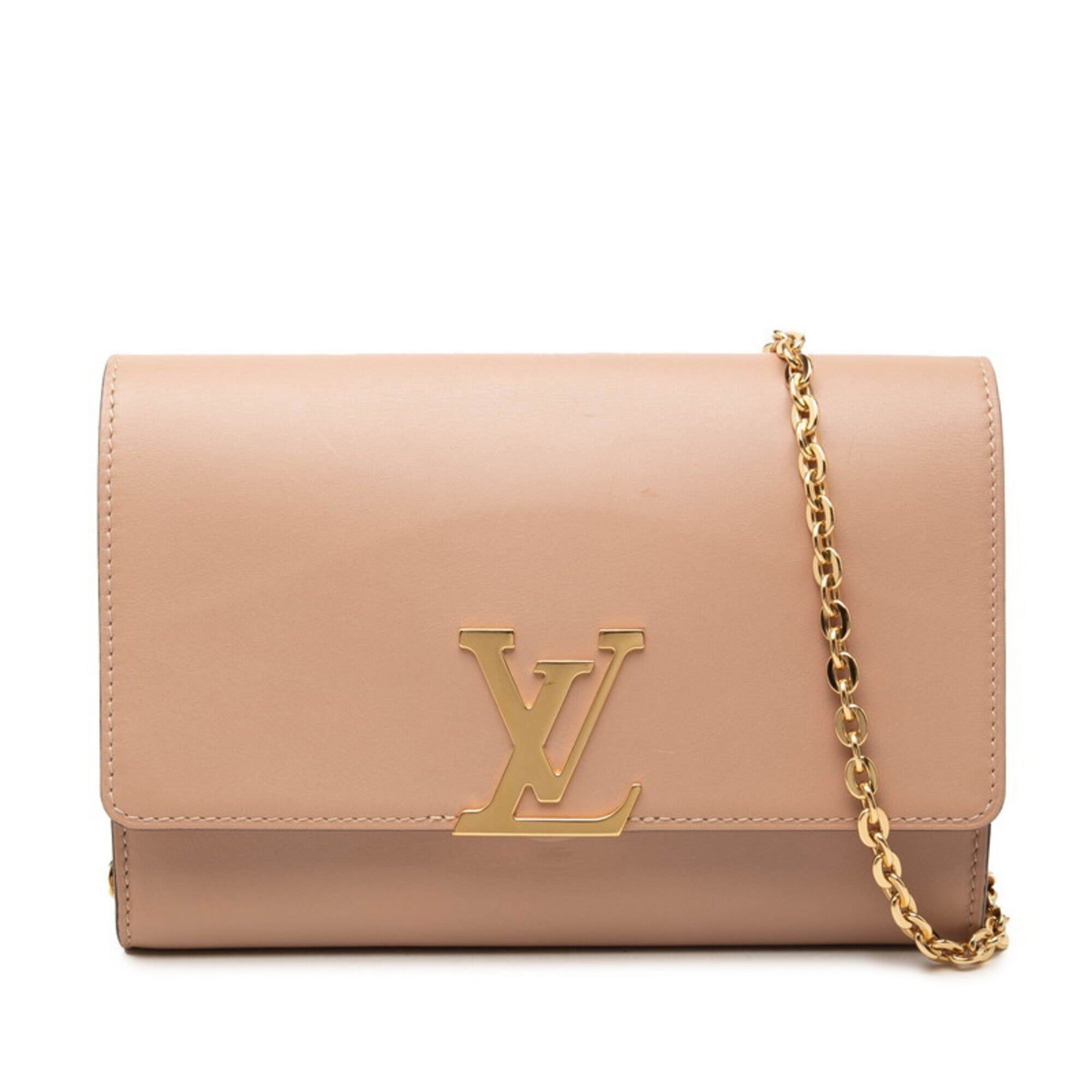 Louis Vuitton Brown Leather Clutch Bag Shoulder Bag (Pre-Owned)