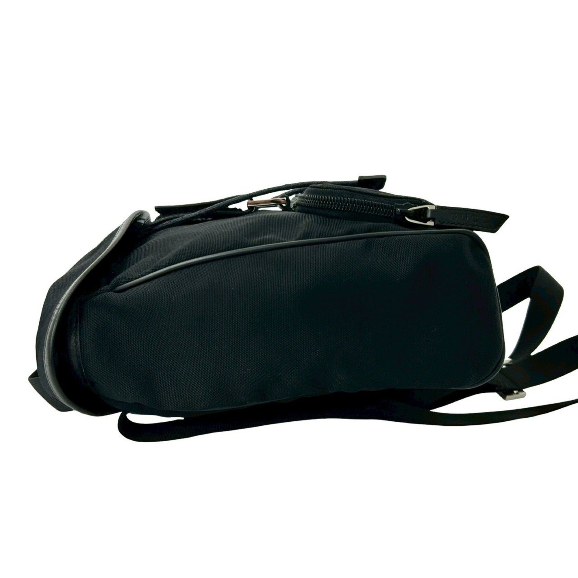 Gucci Black Nylon Leather Backpack (Pre-Owned)