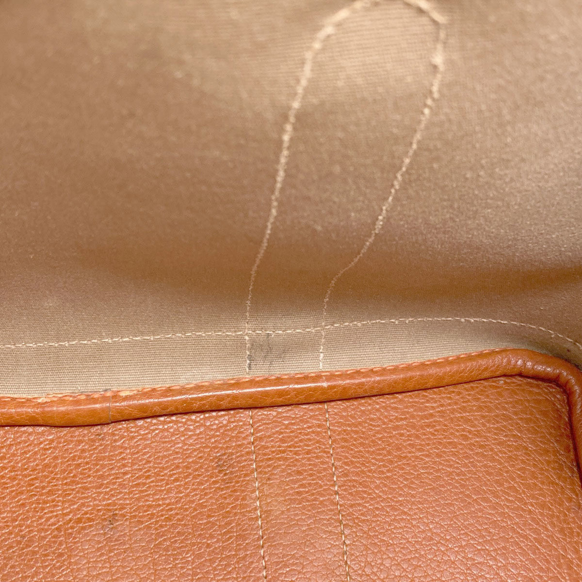 Hermes Brown Orange Canvas Negonda Leather Handbag (Pre-Owned)