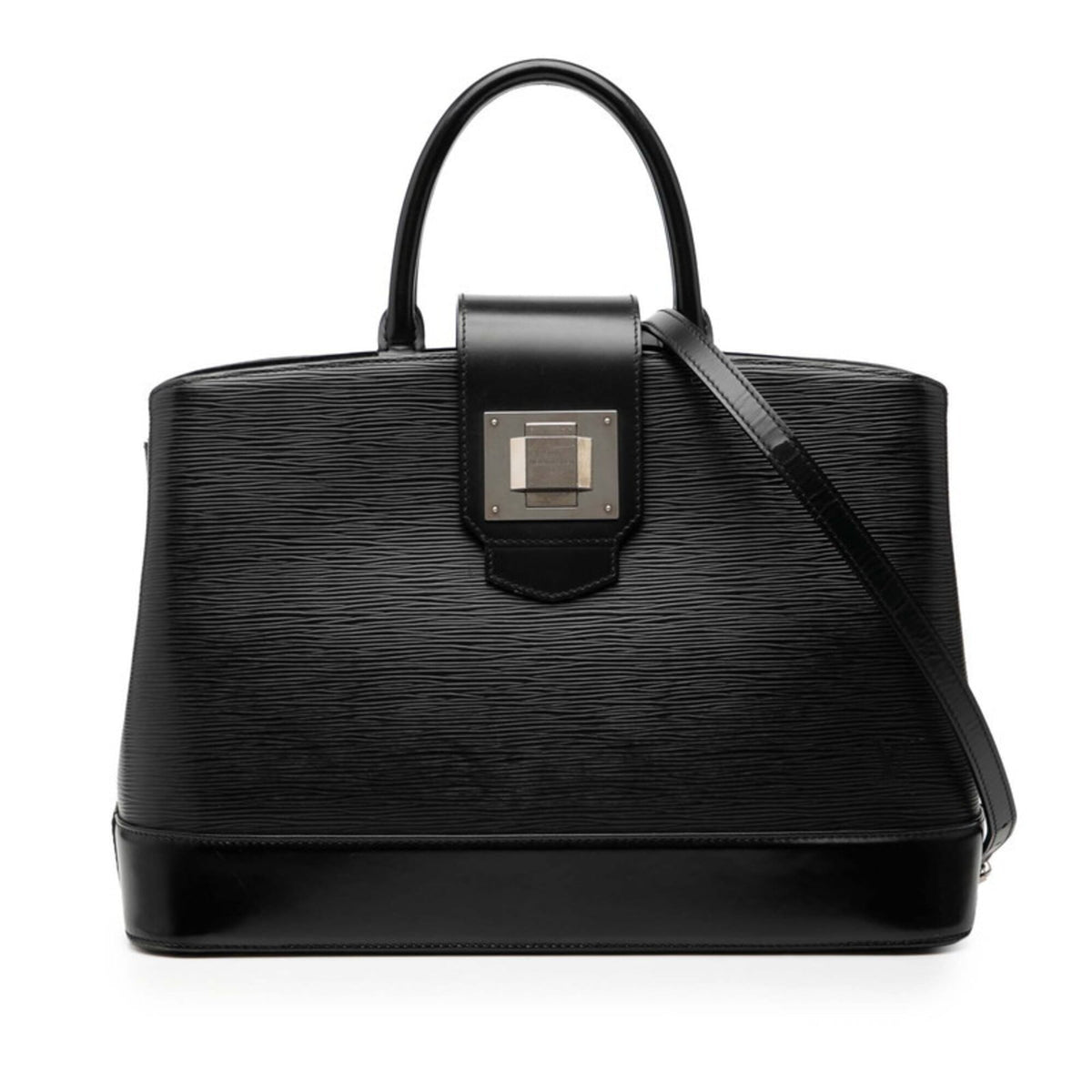 Louis Vuitton Black Noir Leather Handbag Shoulder Bag (Pre-Owned)