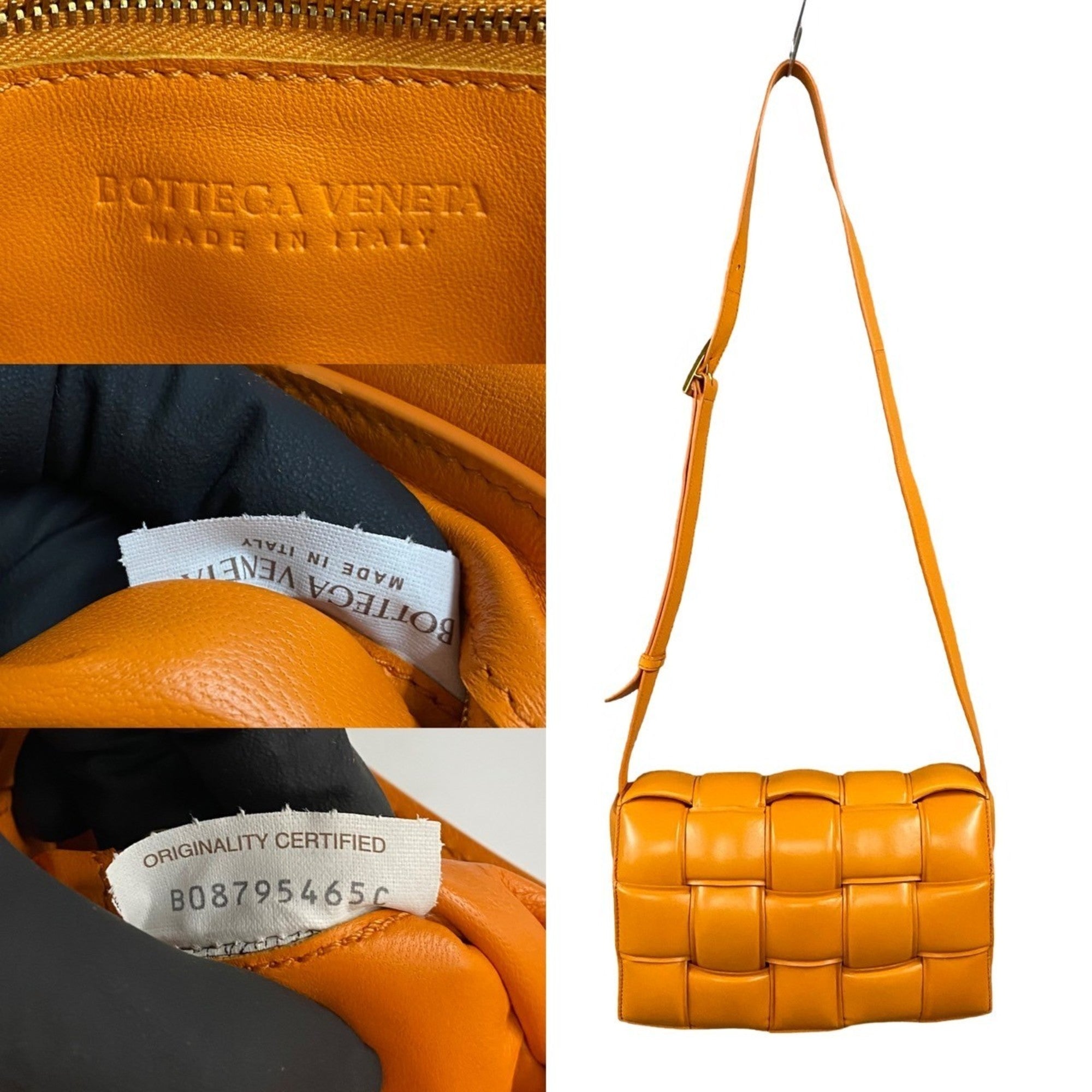 Bottega Veneta Orange Leather Pochette Shoulder Bag (Pre-Owned)