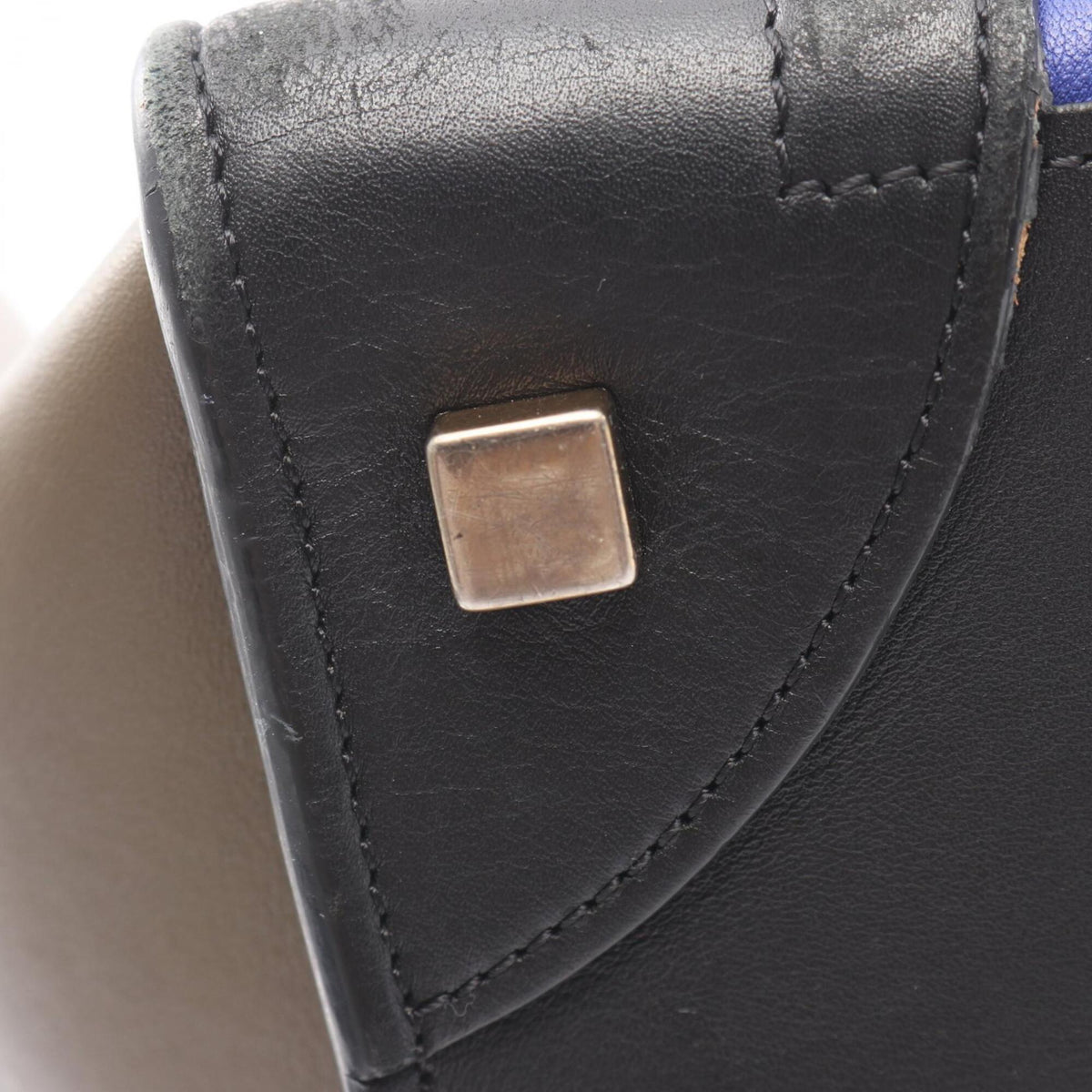 Celine Black Blue Gray Leather Handbag (Pre-Owned)