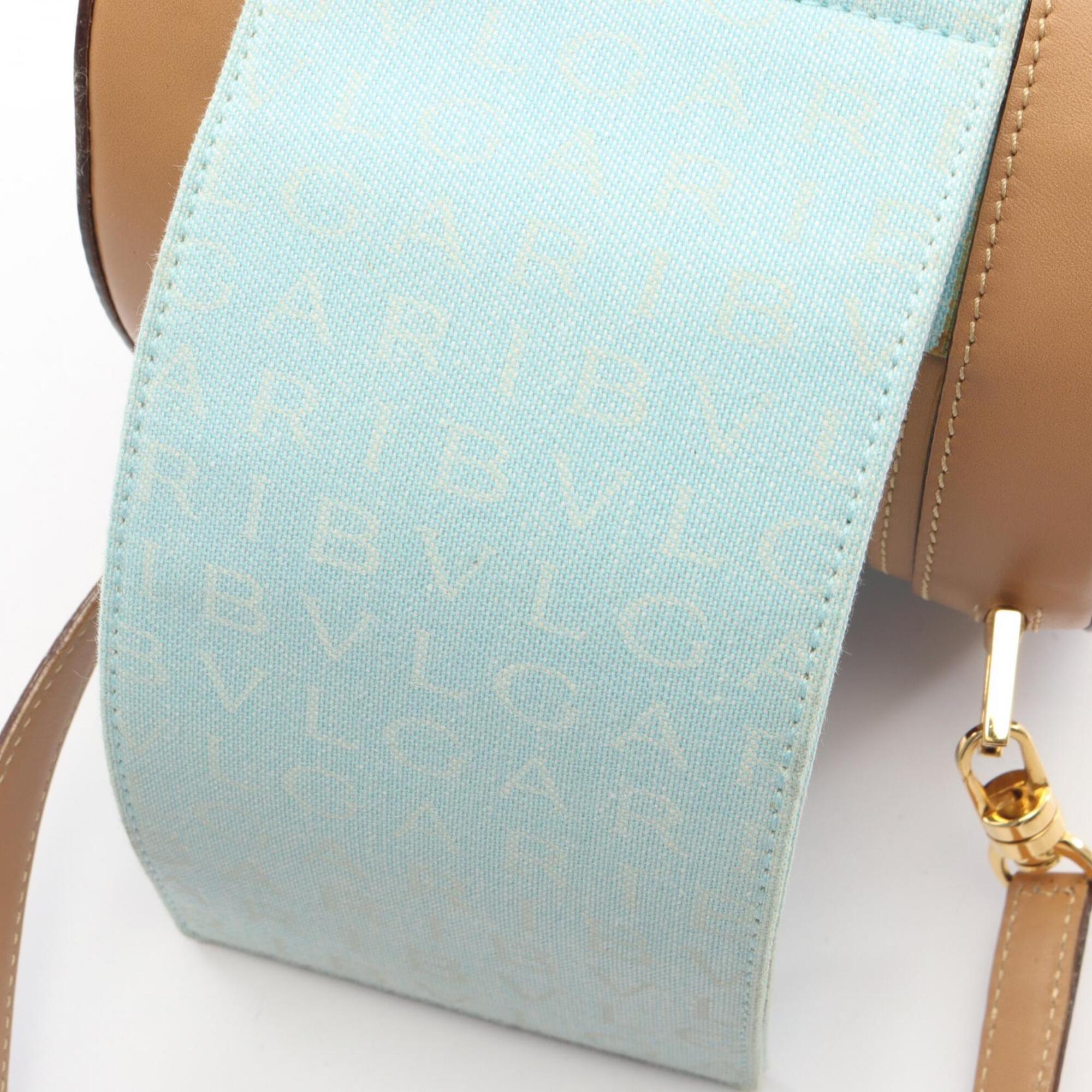 Bvlgari Blue Brown Canvas Leather Handbag (Pre-Owned)