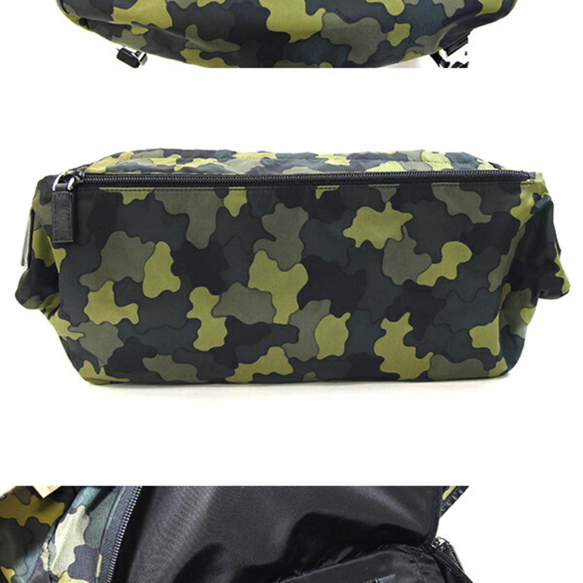 Prada Khaki Nylon Leather Sling Bag (Pre-Owned)