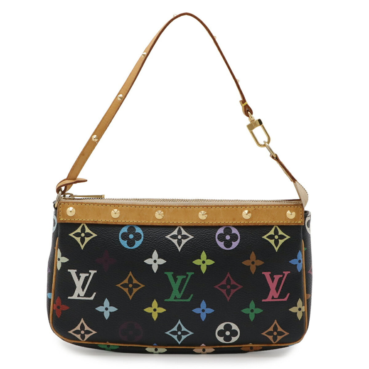 Louis Vuitton Noir Monogram Canvas Pvc Coated Canvas Handbag Pochette Pouch (Pre-Owned)